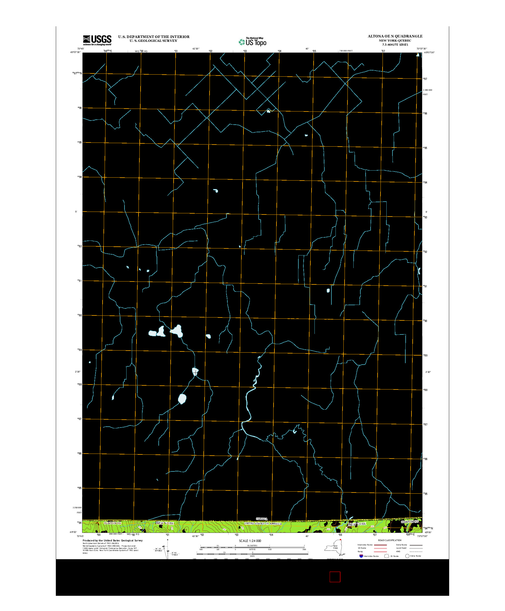 USGS US TOPO 7.5-MINUTE MAP FOR ALTONA OE N, NY-QC 2013