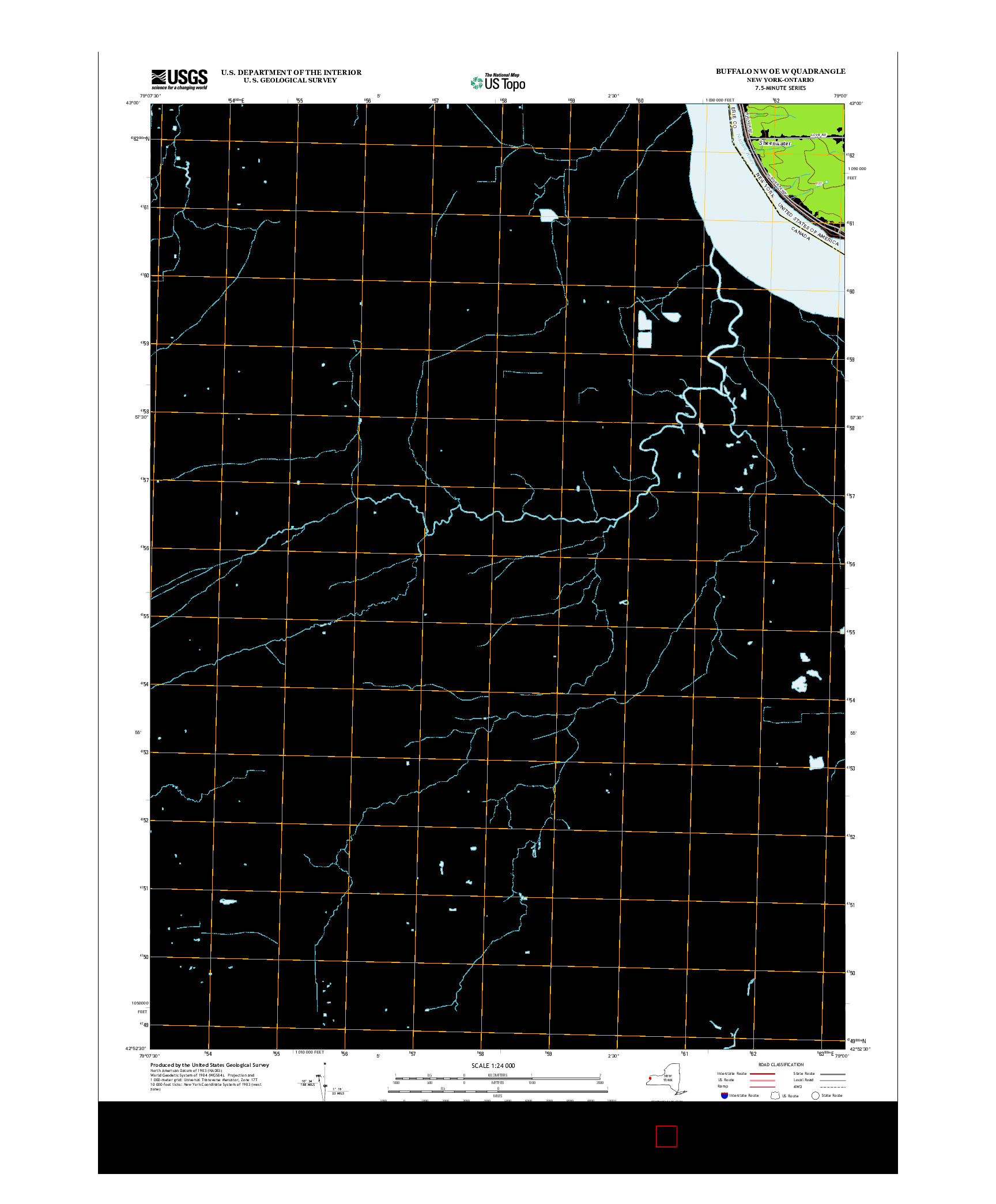 USGS US TOPO 7.5-MINUTE MAP FOR BUFFALO NW OE W, NY-ON 2013