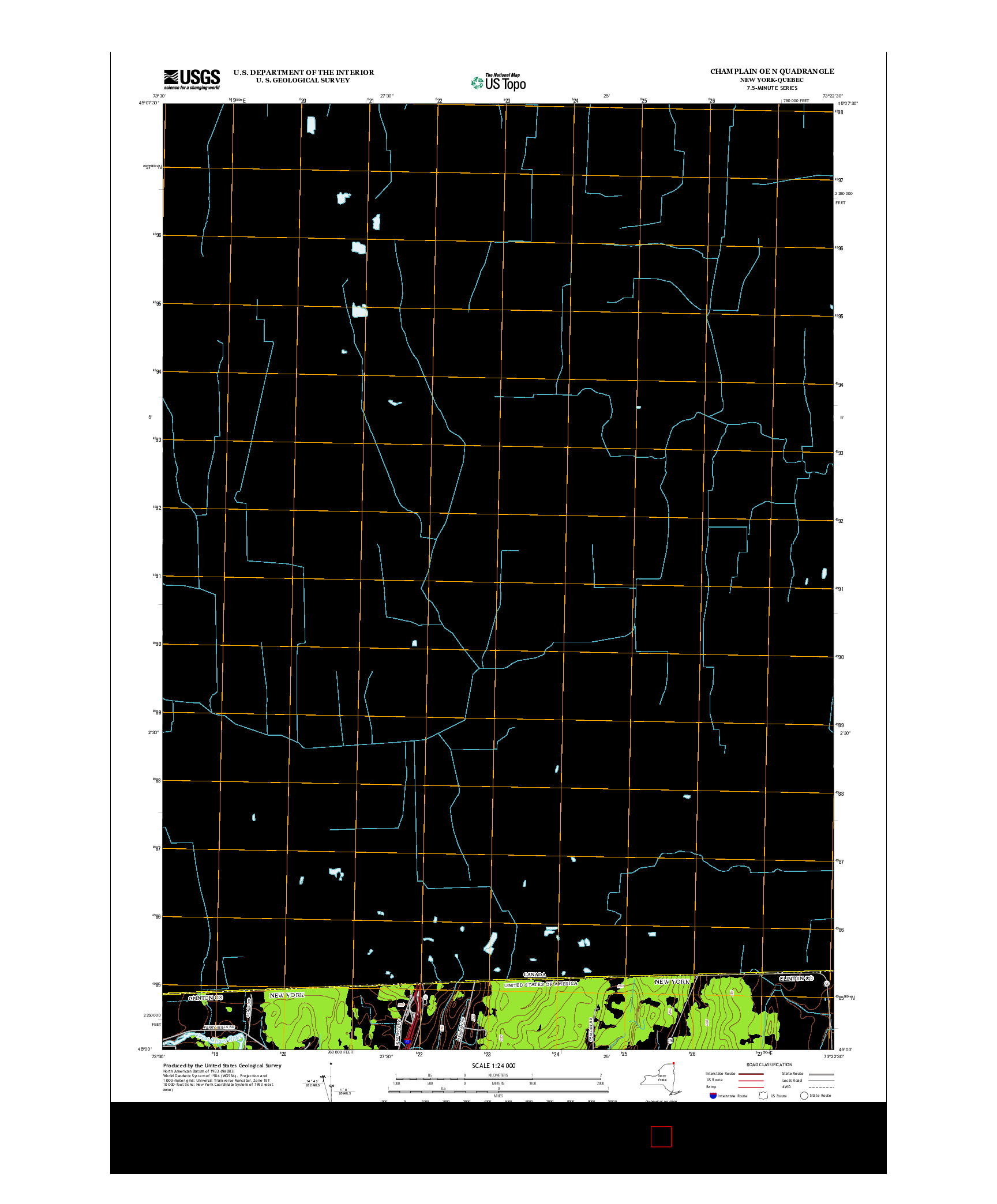 USGS US TOPO 7.5-MINUTE MAP FOR CHAMPLAIN OE N, NY-QC 2013