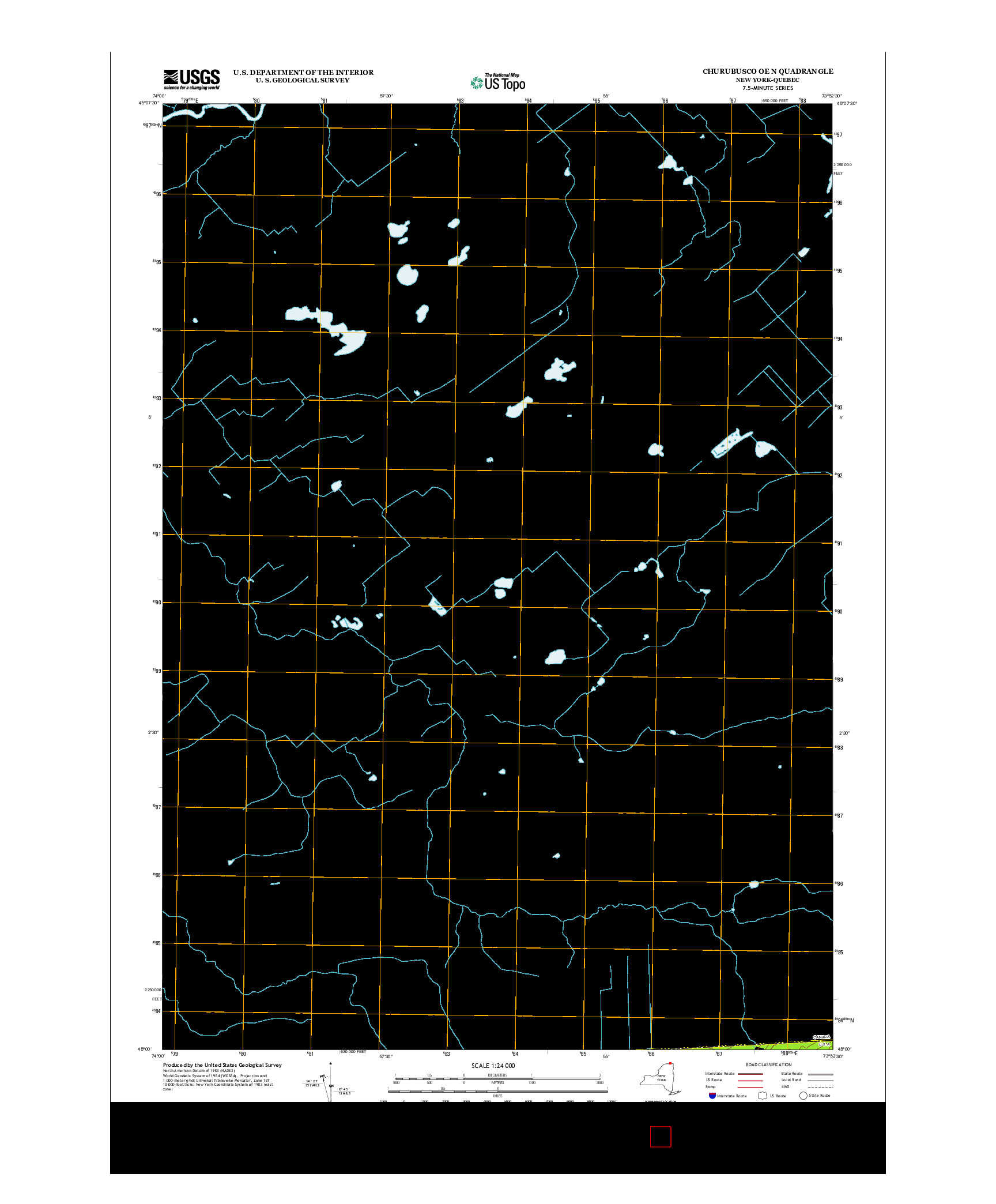 USGS US TOPO 7.5-MINUTE MAP FOR CHURUBUSCO OE N, NY-QC 2013