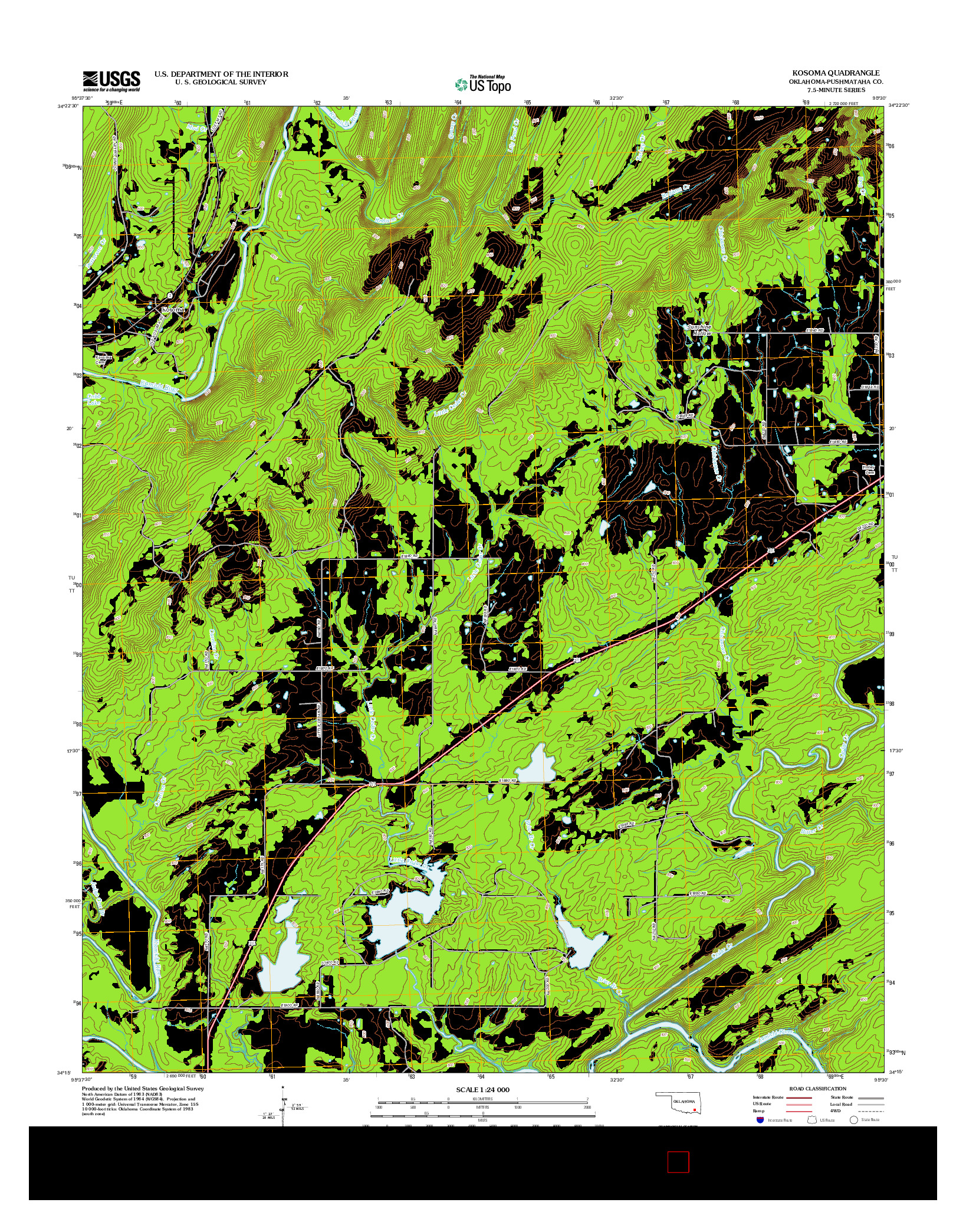 USGS US TOPO 7.5-MINUTE MAP FOR KOSOMA, OK 2013