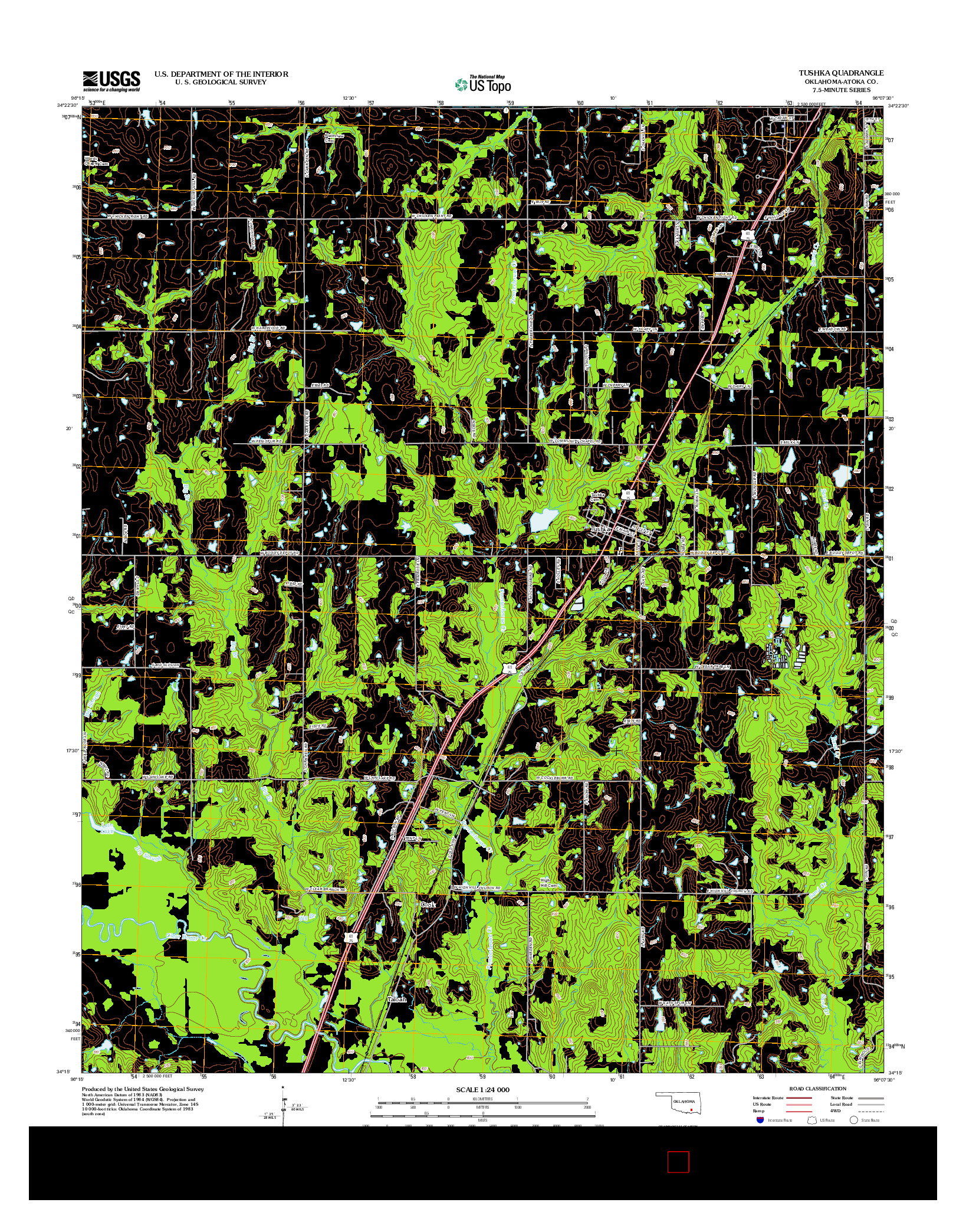 USGS US TOPO 7.5-MINUTE MAP FOR TUSHKA, OK 2013