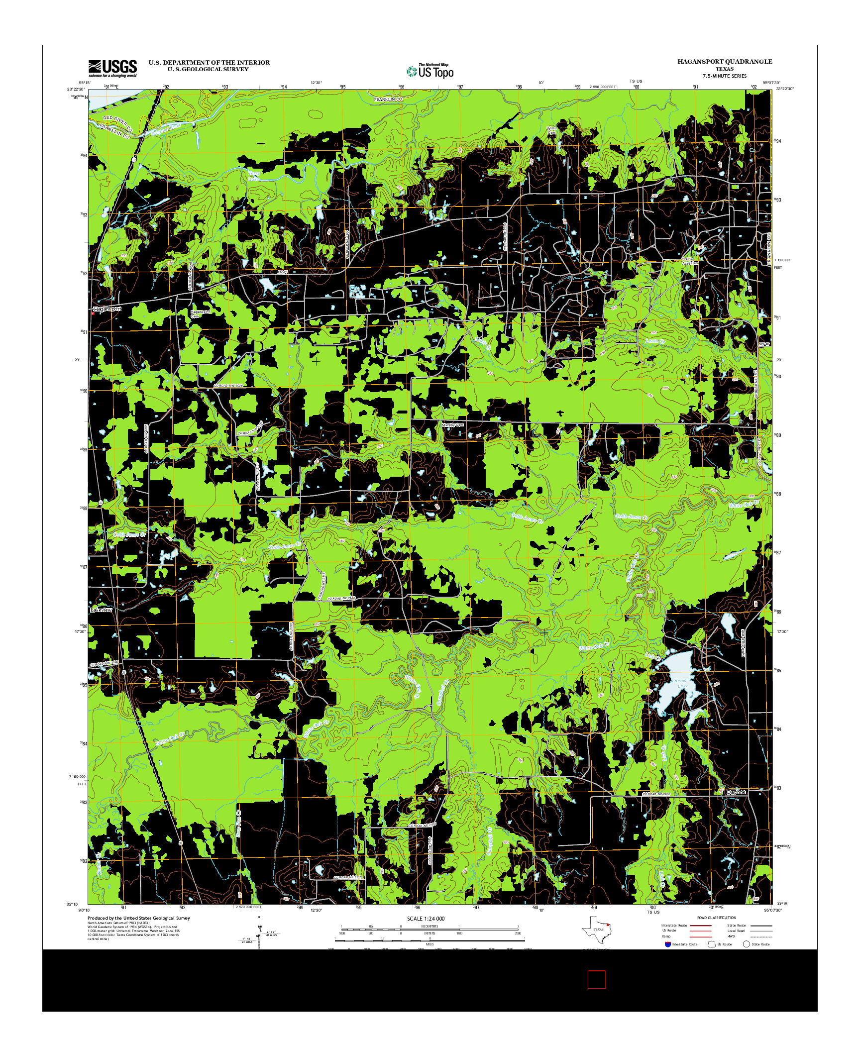 USGS US TOPO 7.5-MINUTE MAP FOR HAGANSPORT, TX 2013