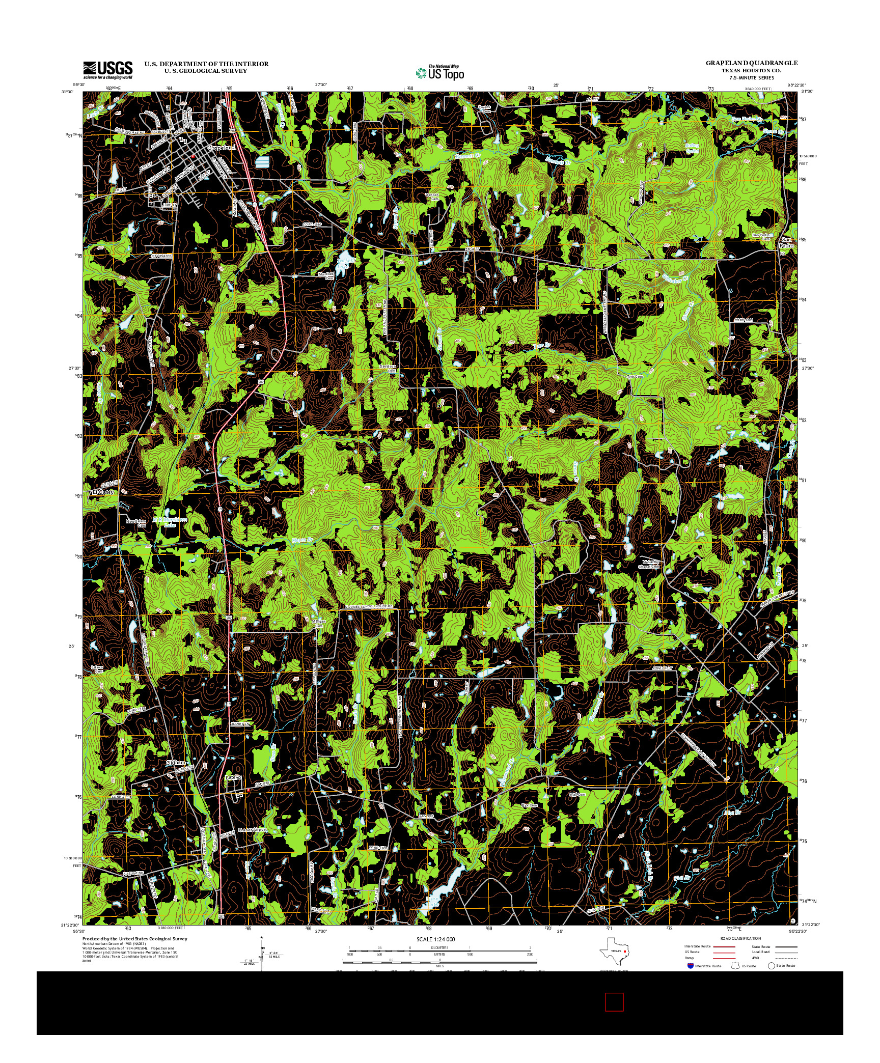 USGS US TOPO 7.5-MINUTE MAP FOR GRAPELAND, TX 2013