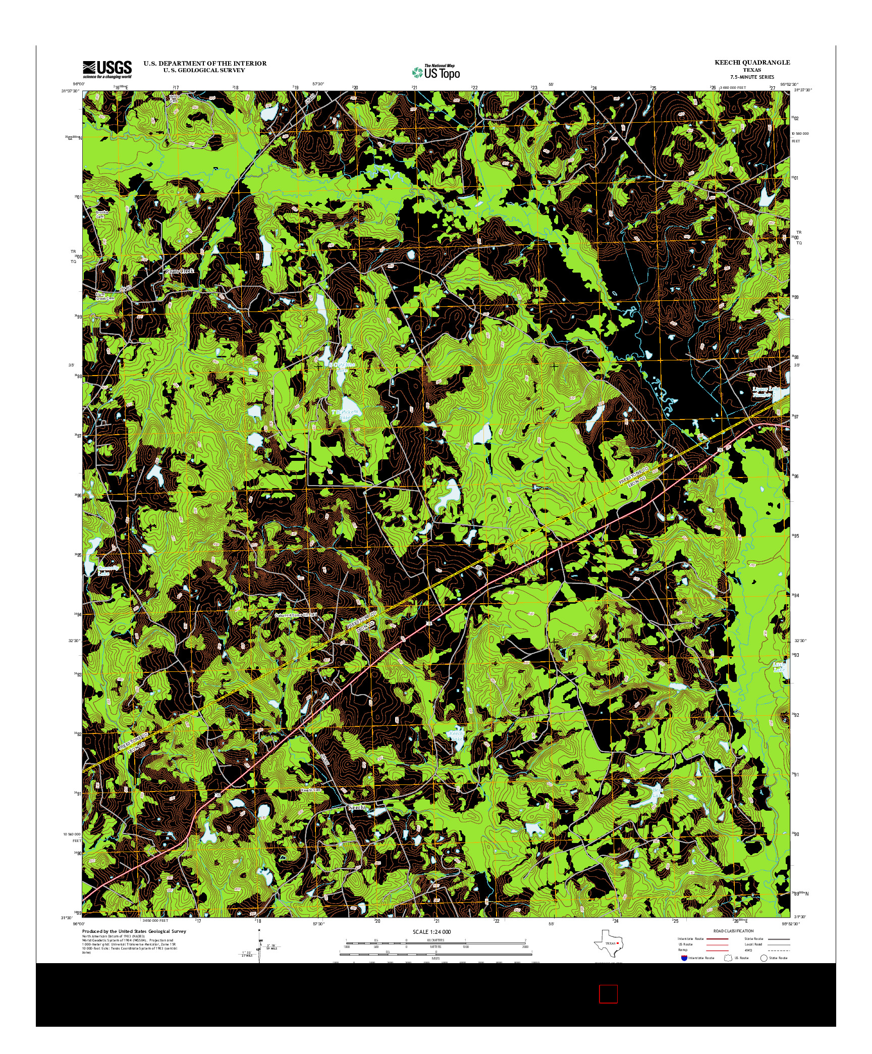 USGS US TOPO 7.5-MINUTE MAP FOR KEECHI, TX 2013