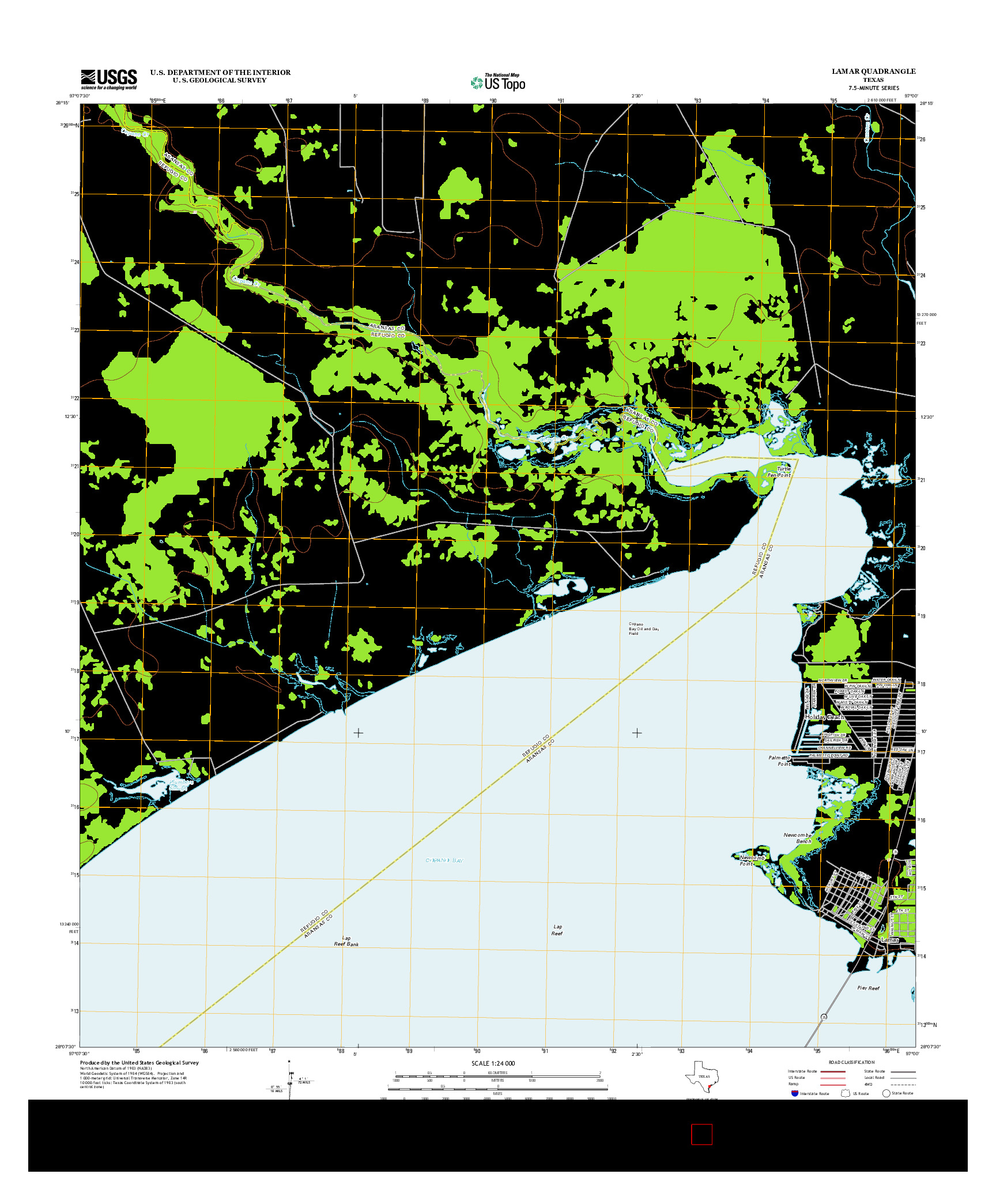 USGS US TOPO 7.5-MINUTE MAP FOR LAMAR, TX 2013