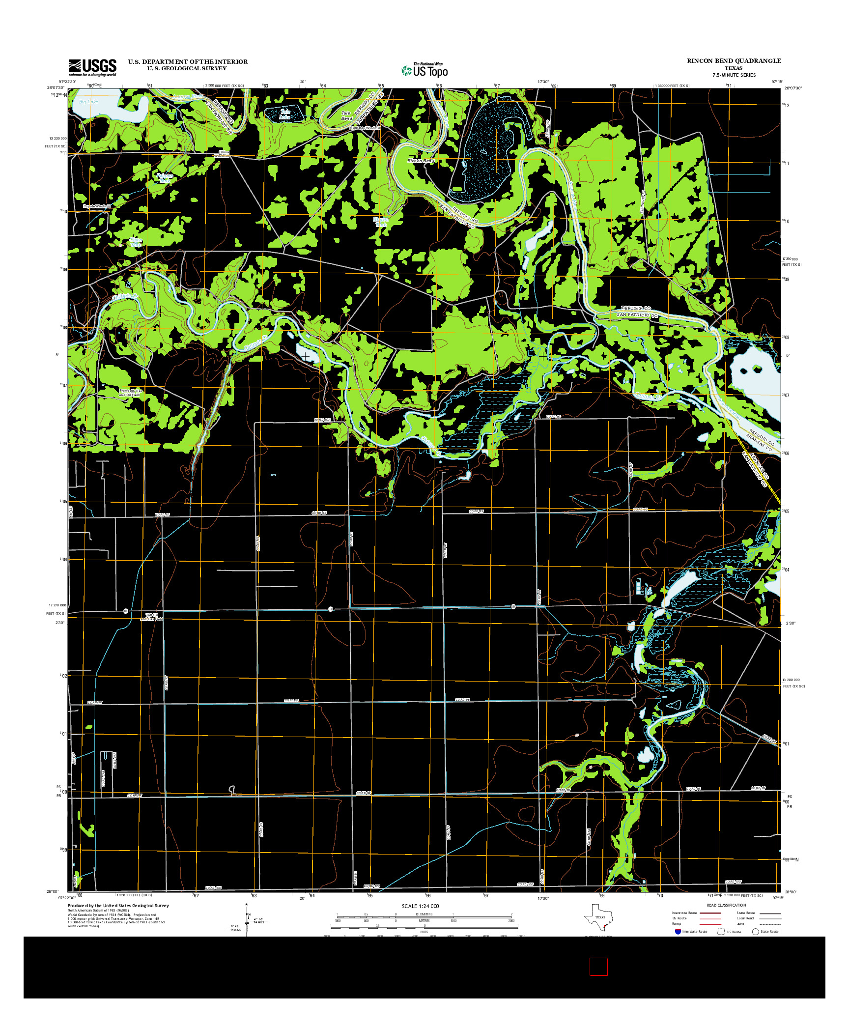 USGS US TOPO 7.5-MINUTE MAP FOR RINCON BEND, TX 2013