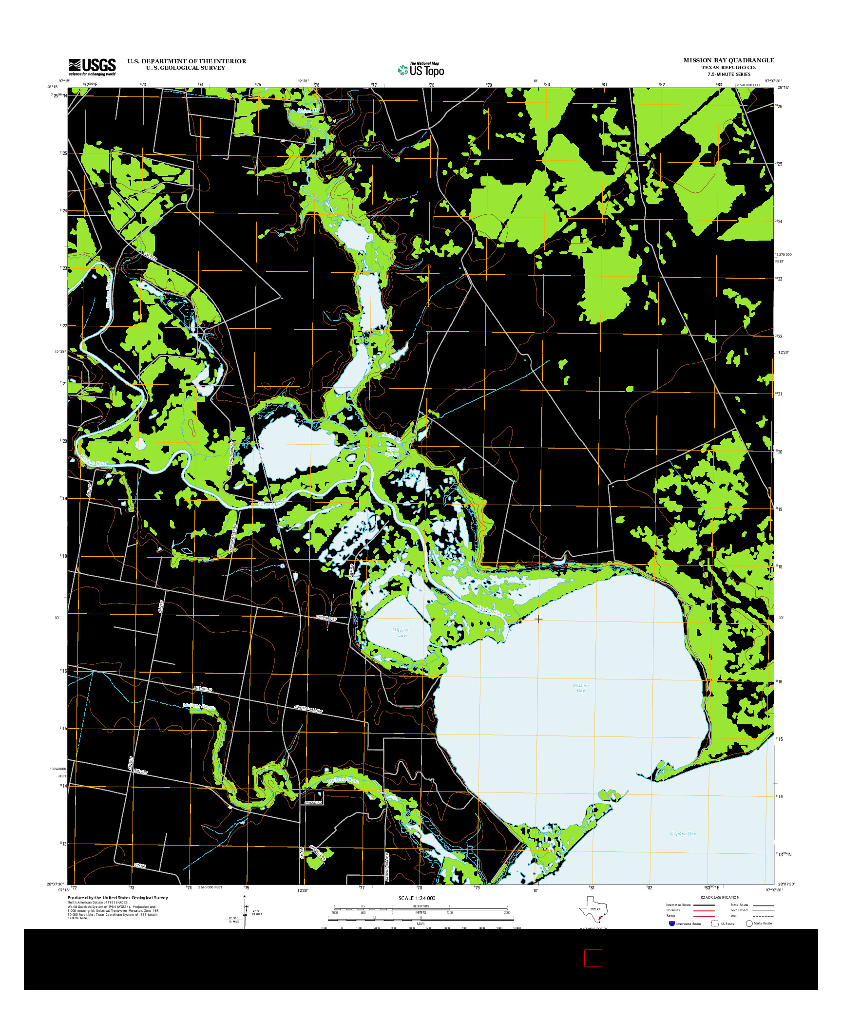 USGS US TOPO 7.5-MINUTE MAP FOR MISSION BAY, TX 2013