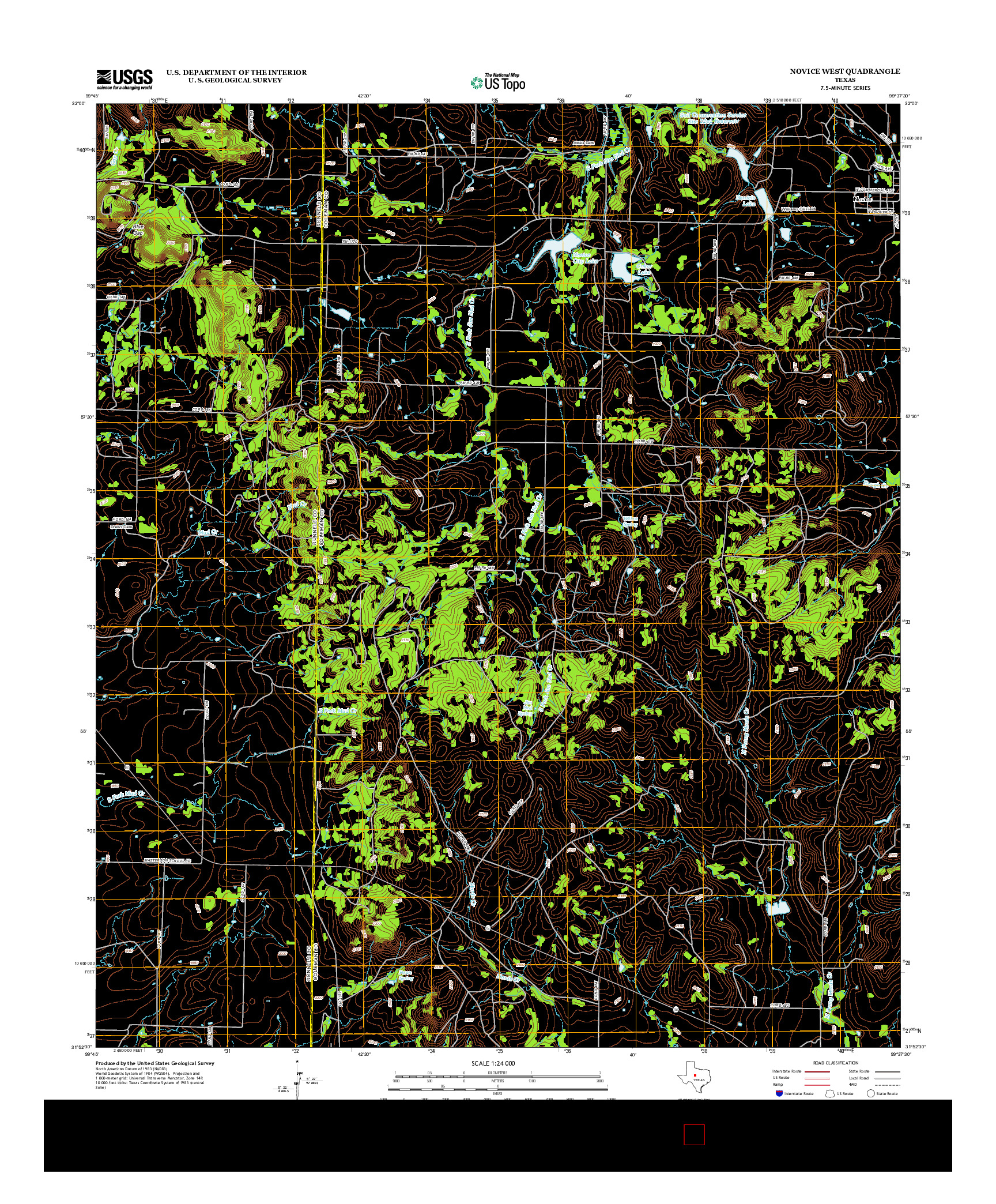 USGS US TOPO 7.5-MINUTE MAP FOR NOVICE WEST, TX 2013