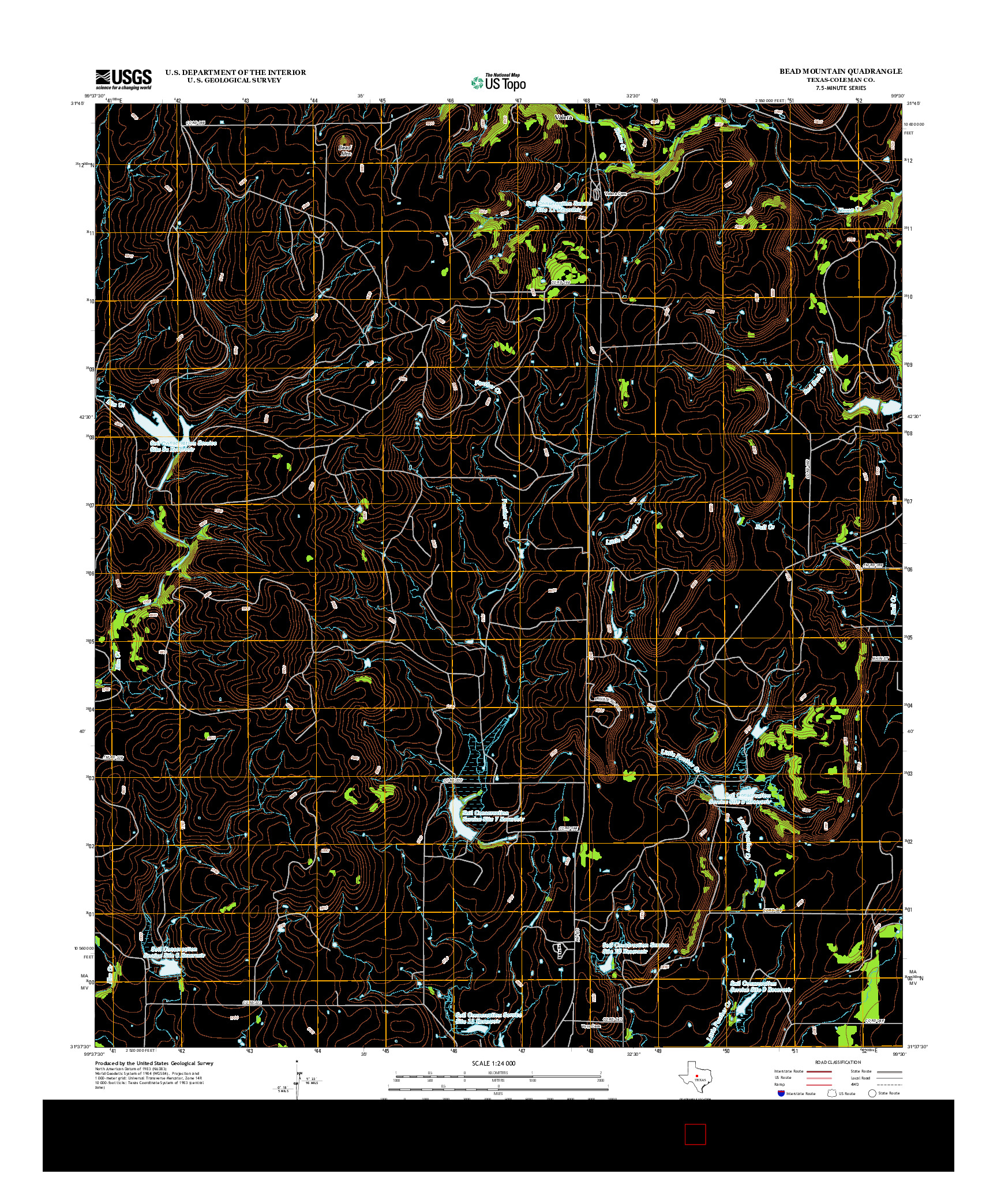 USGS US TOPO 7.5-MINUTE MAP FOR BEAD MOUNTAIN, TX 2013