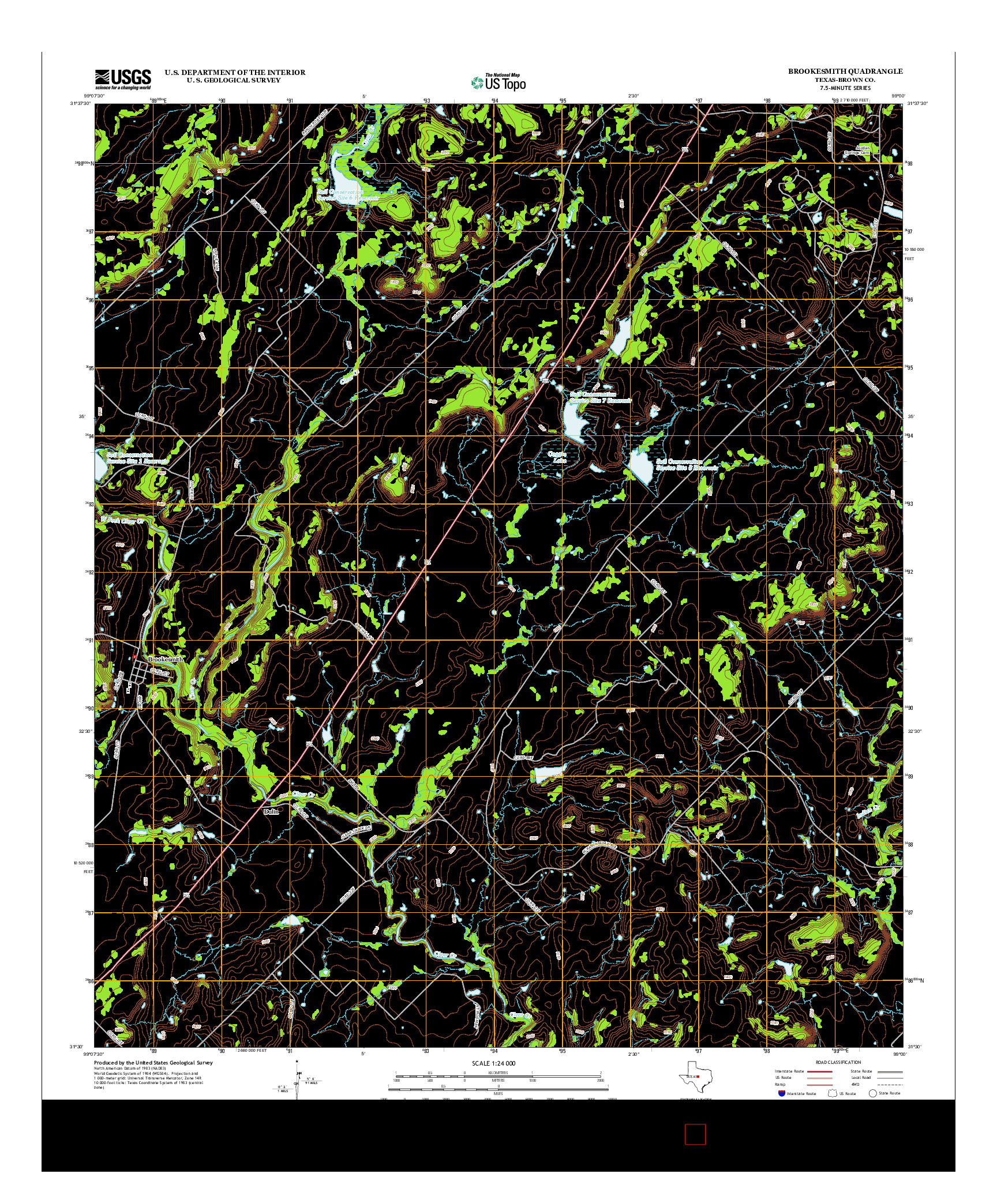 USGS US TOPO 7.5-MINUTE MAP FOR BROOKESMITH, TX 2013