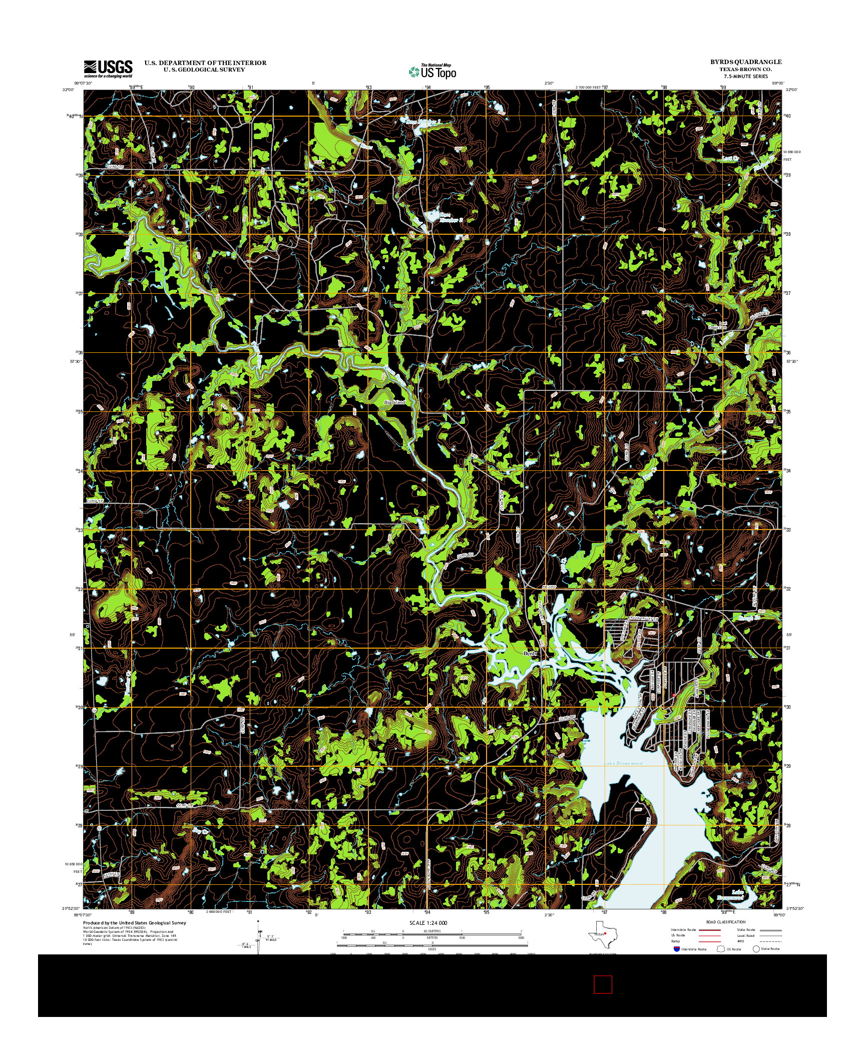 USGS US TOPO 7.5-MINUTE MAP FOR BYRDS, TX 2013