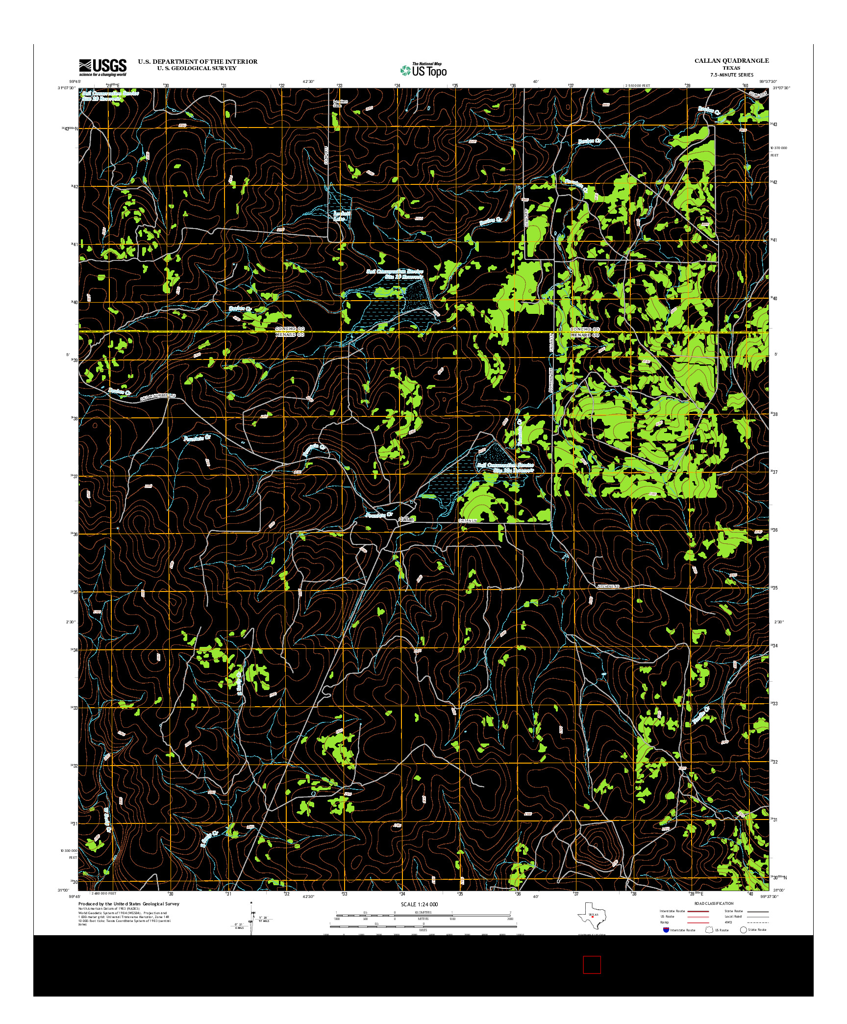 USGS US TOPO 7.5-MINUTE MAP FOR CALLAN, TX 2013