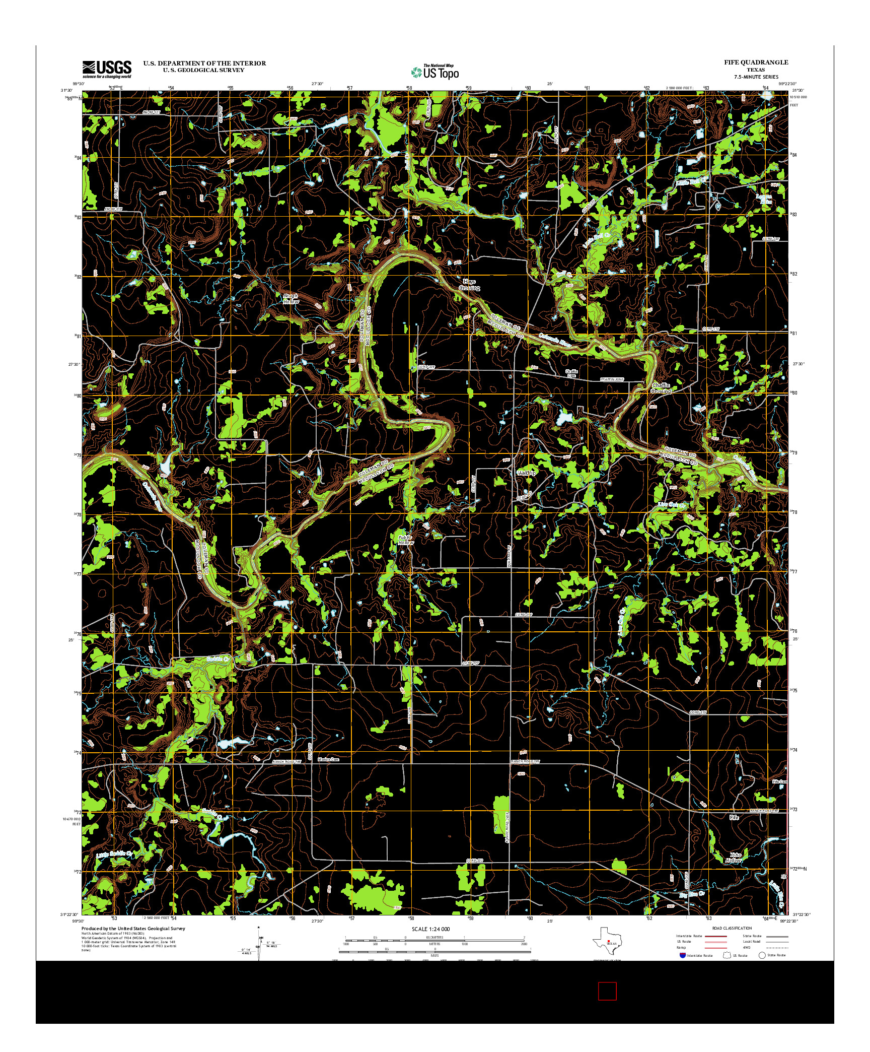 USGS US TOPO 7.5-MINUTE MAP FOR FIFE, TX 2013