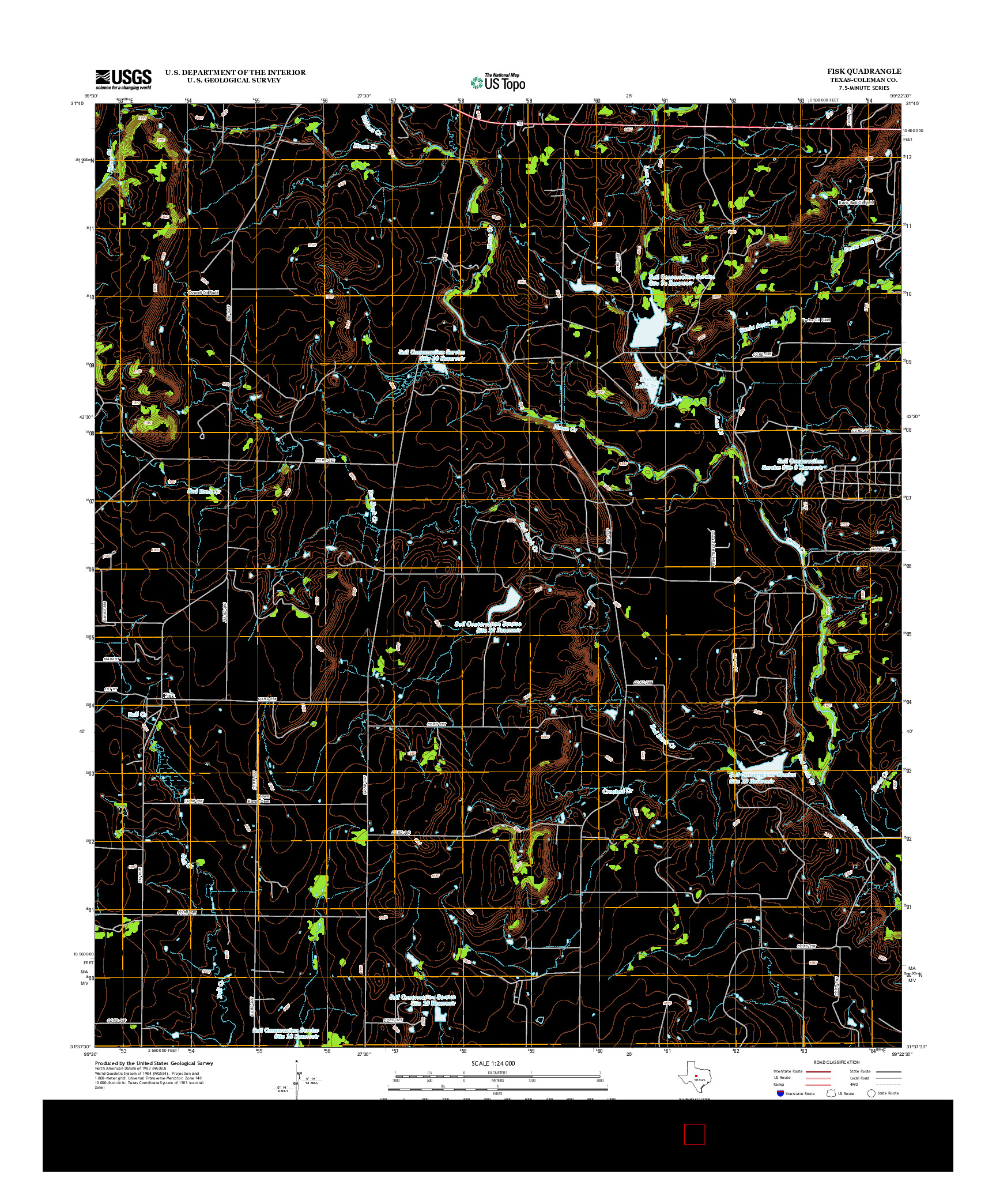 USGS US TOPO 7.5-MINUTE MAP FOR FISK, TX 2013