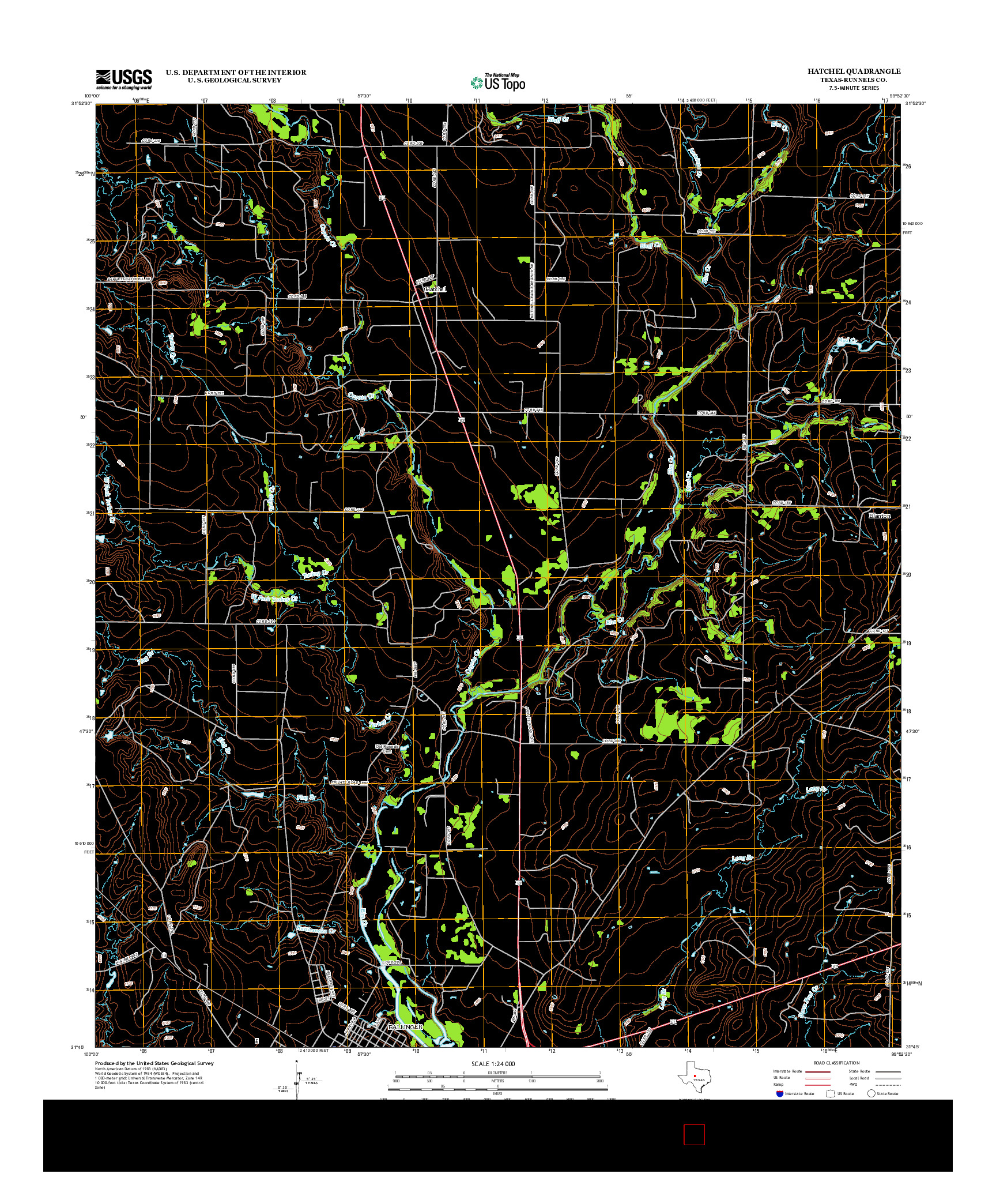 USGS US TOPO 7.5-MINUTE MAP FOR HATCHEL, TX 2013