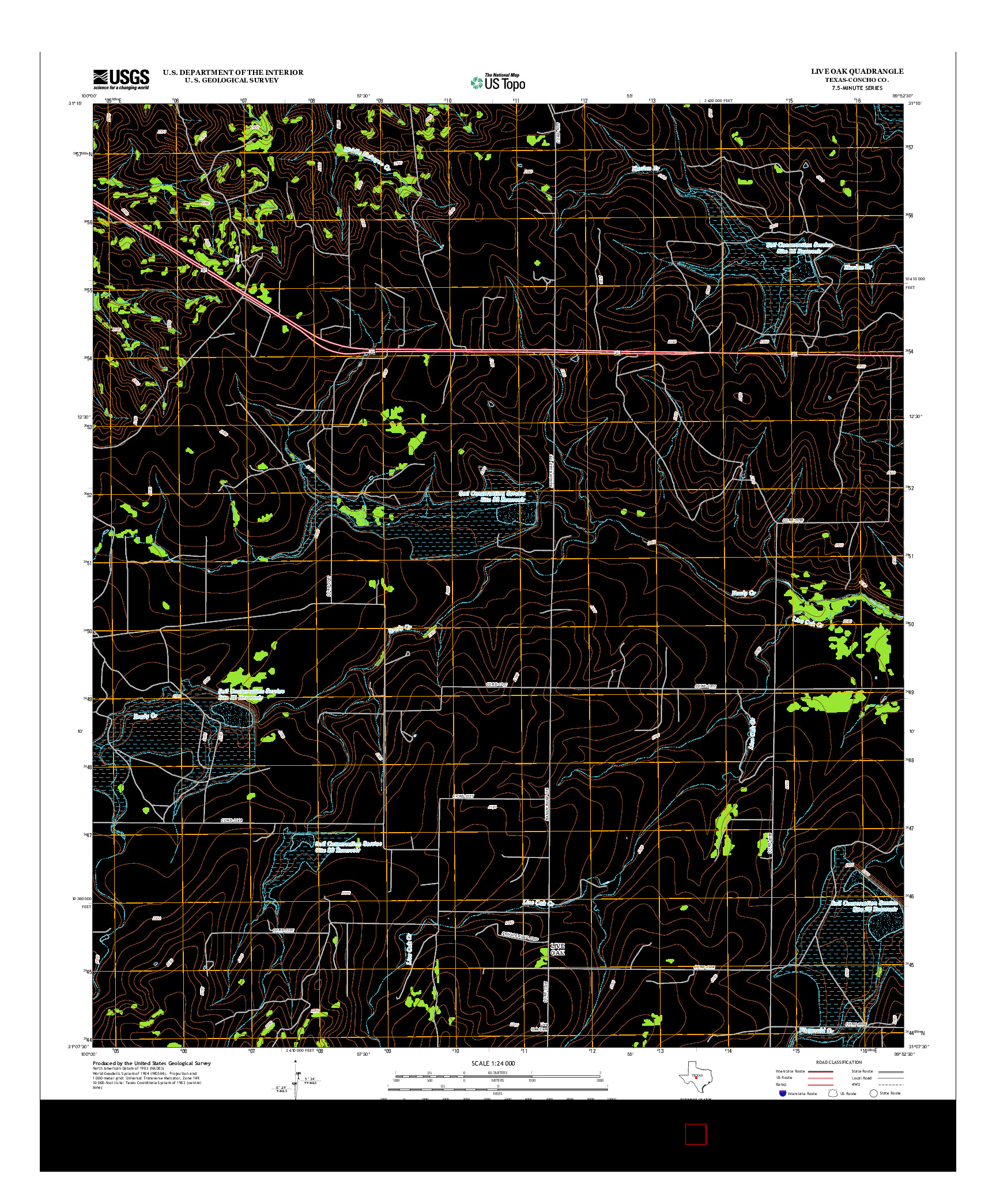 USGS US TOPO 7.5-MINUTE MAP FOR LIVE OAK, TX 2013