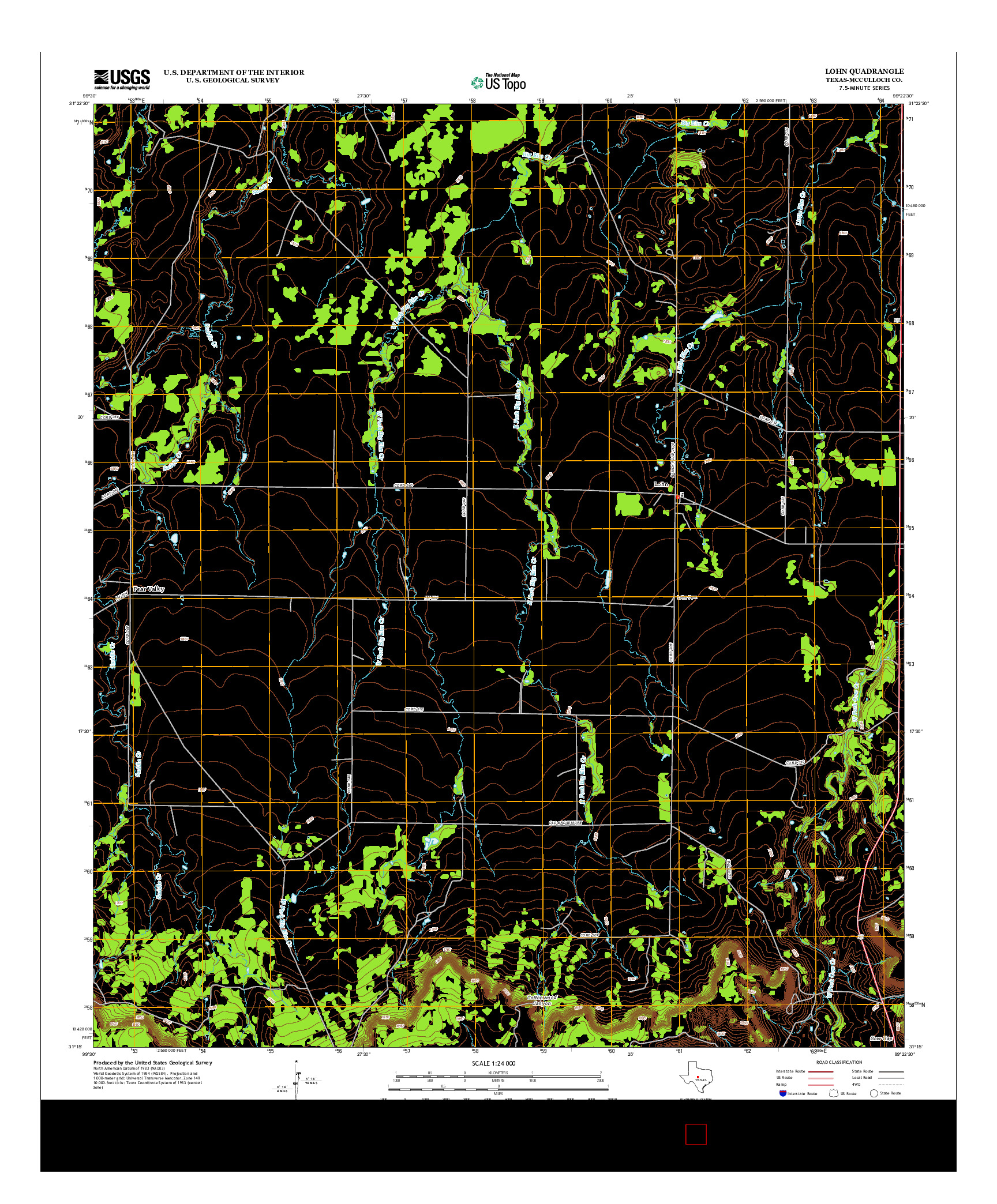 USGS US TOPO 7.5-MINUTE MAP FOR LOHN, TX 2013