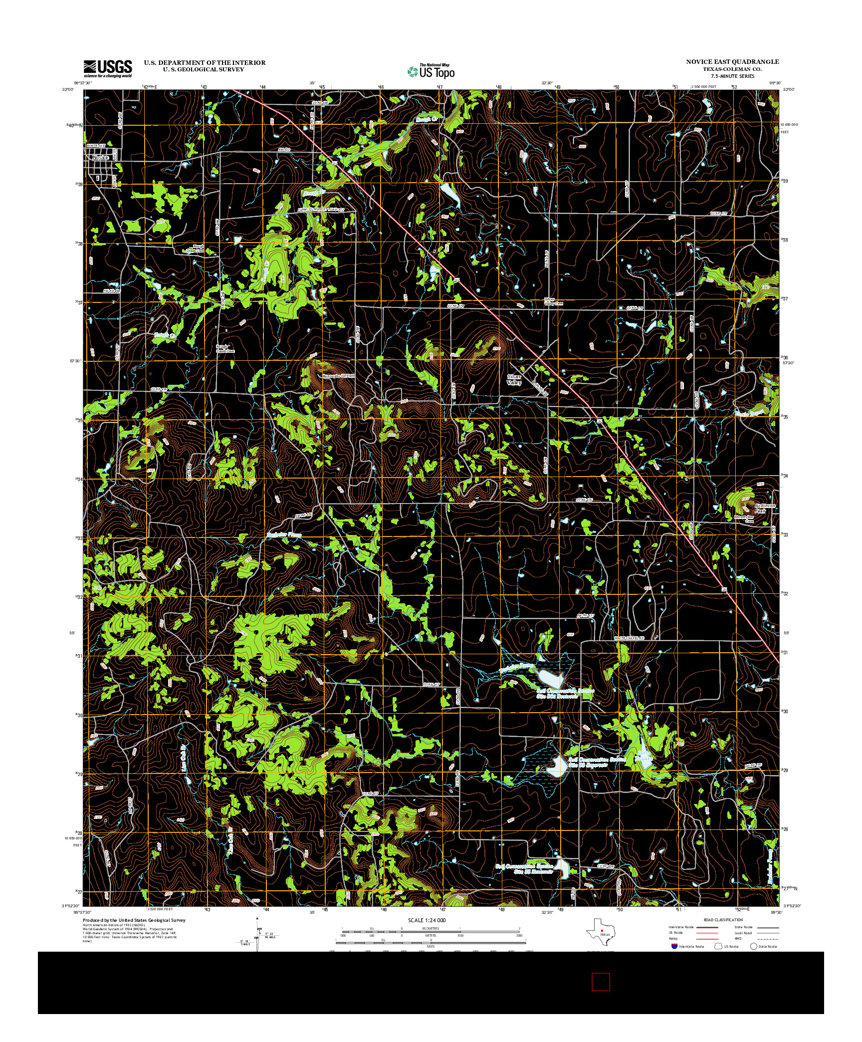 USGS US TOPO 7.5-MINUTE MAP FOR NOVICE EAST, TX 2013