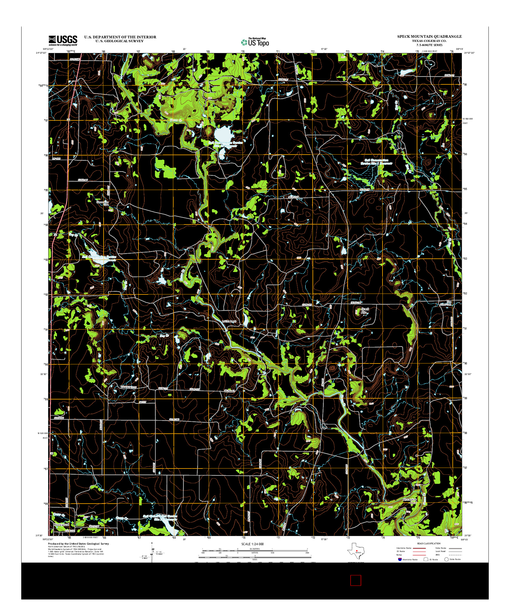 USGS US TOPO 7.5-MINUTE MAP FOR SPECK MOUNTAIN, TX 2013