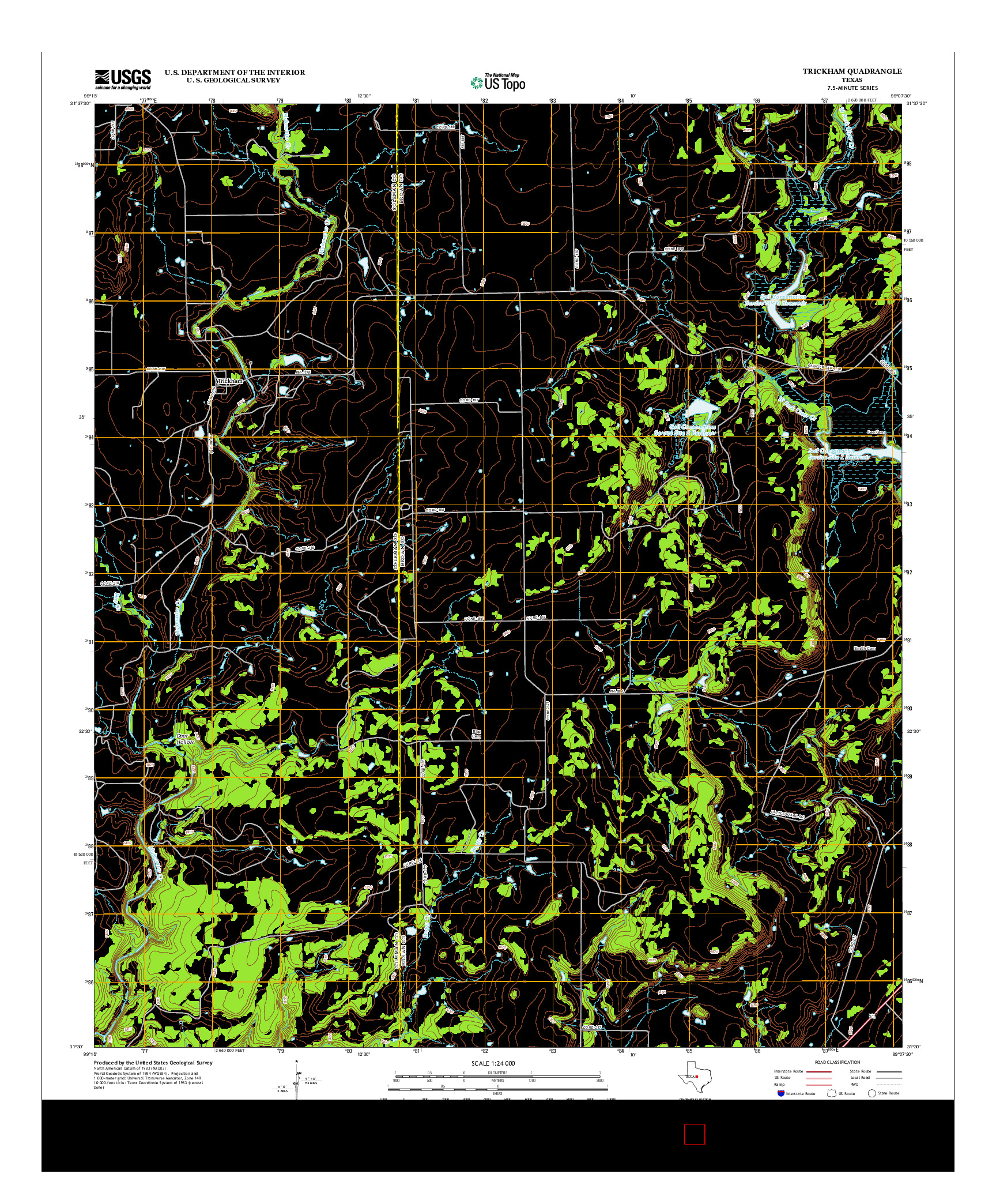 USGS US TOPO 7.5-MINUTE MAP FOR TRICKHAM, TX 2013