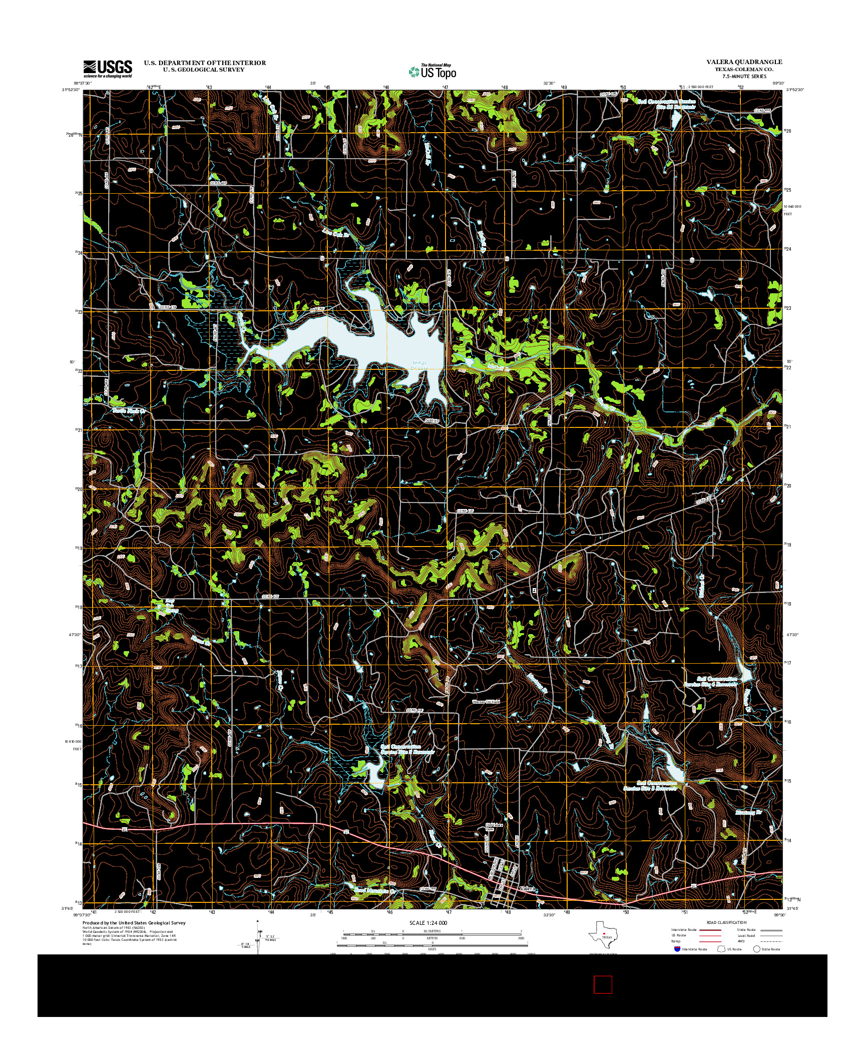 USGS US TOPO 7.5-MINUTE MAP FOR VALERA, TX 2013