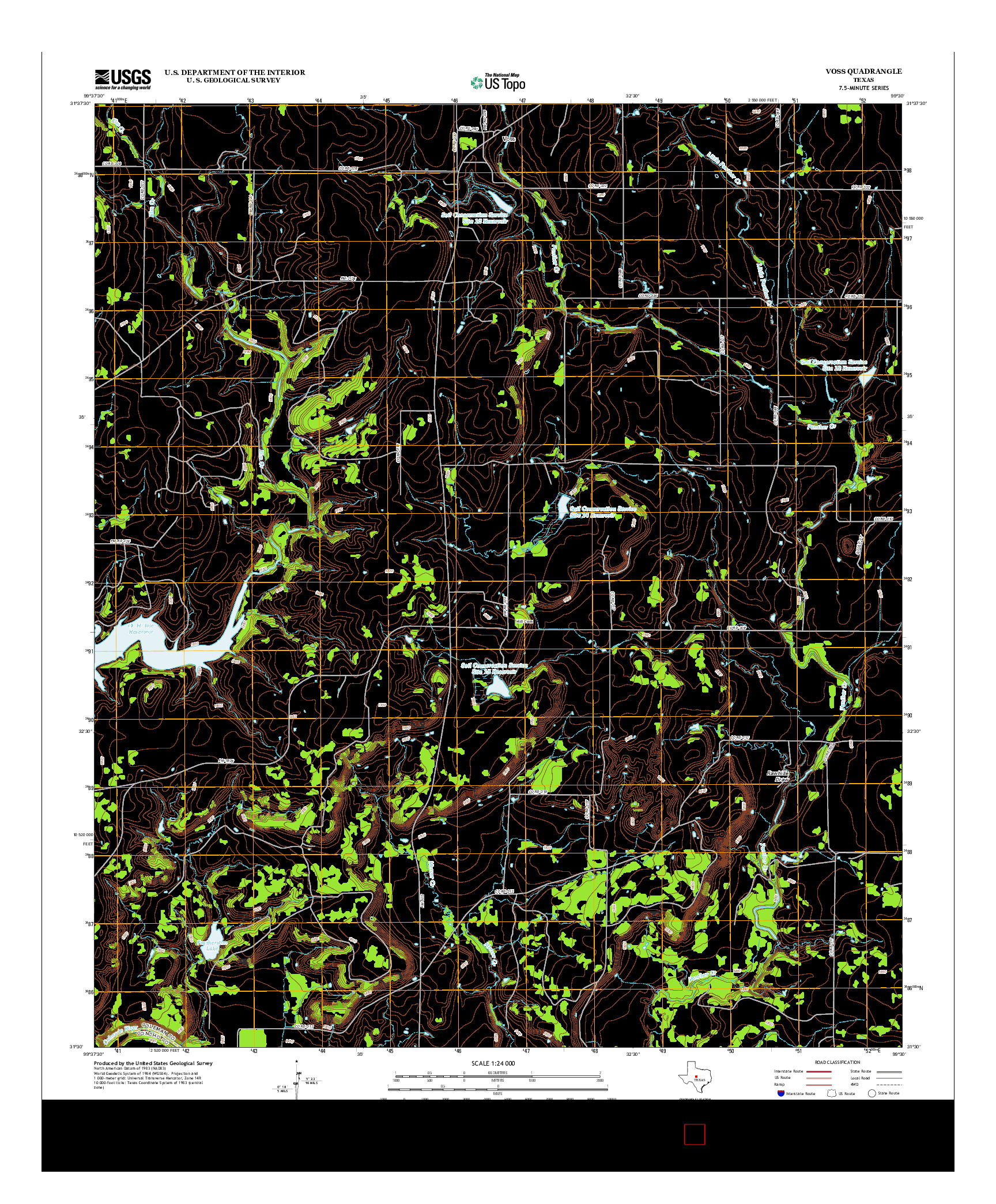 USGS US TOPO 7.5-MINUTE MAP FOR VOSS, TX 2013