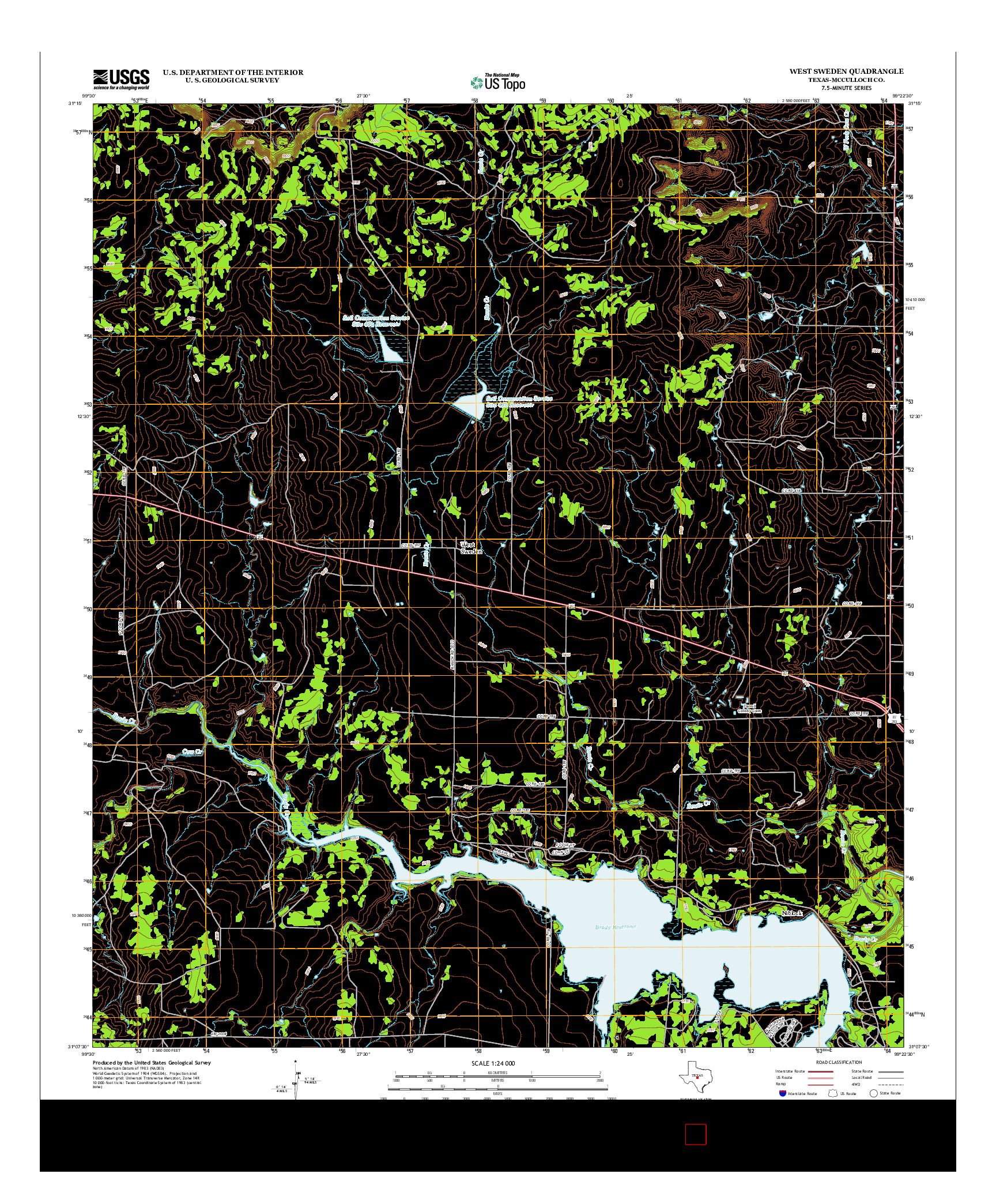 USGS US TOPO 7.5-MINUTE MAP FOR WEST SWEDEN, TX 2013