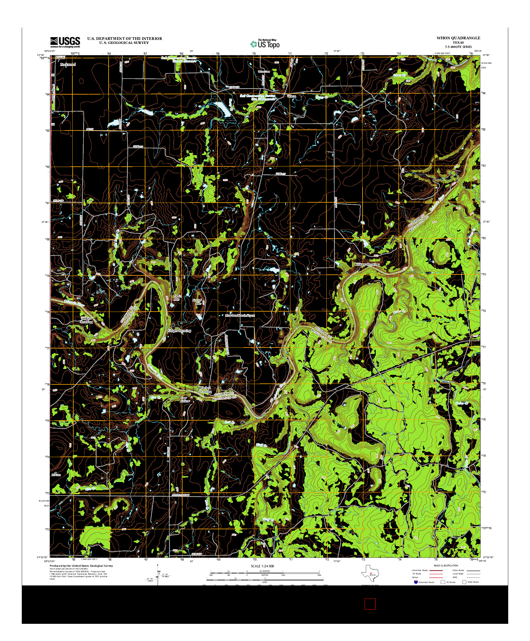 USGS US TOPO 7.5-MINUTE MAP FOR WHON, TX 2013