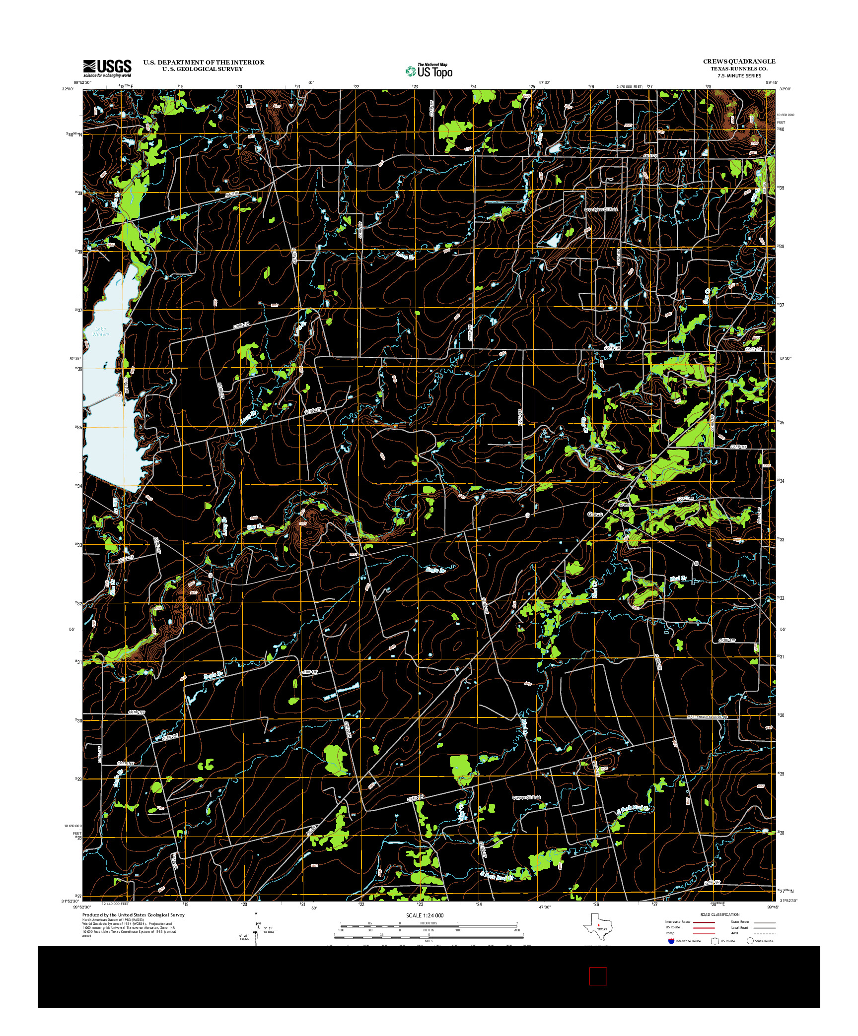 USGS US TOPO 7.5-MINUTE MAP FOR CREWS, TX 2013
