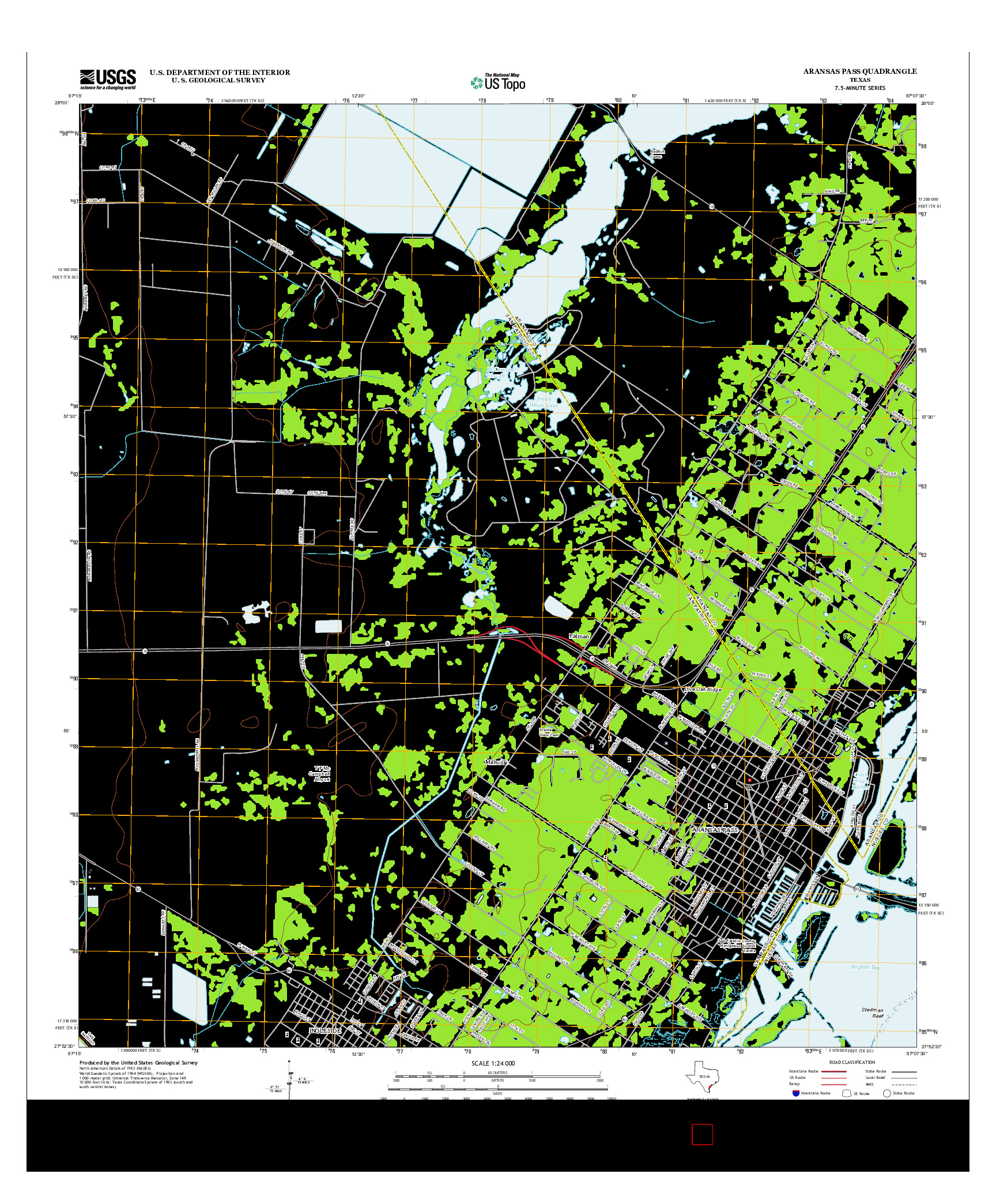 USGS US TOPO 7.5-MINUTE MAP FOR ARANSAS PASS, TX 2013