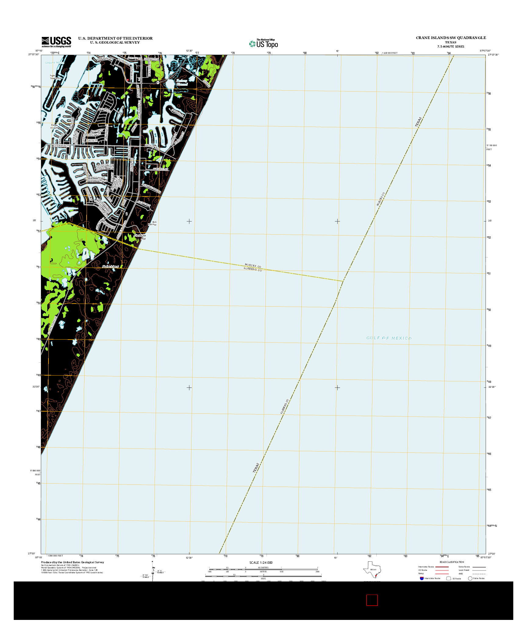 USGS US TOPO 7.5-MINUTE MAP FOR CRANE ISLANDS SW, TX 2013