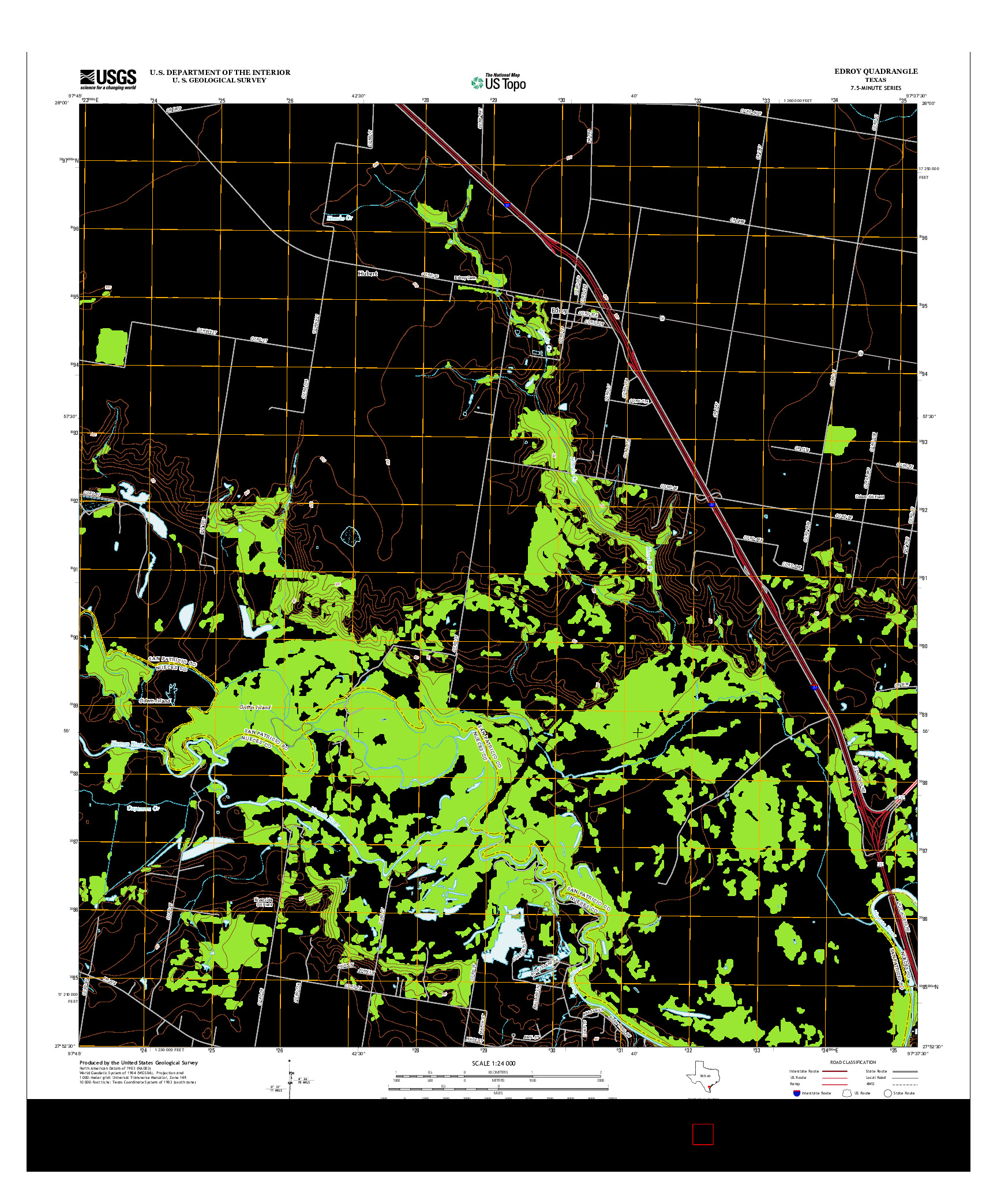 USGS US TOPO 7.5-MINUTE MAP FOR EDROY, TX 2013