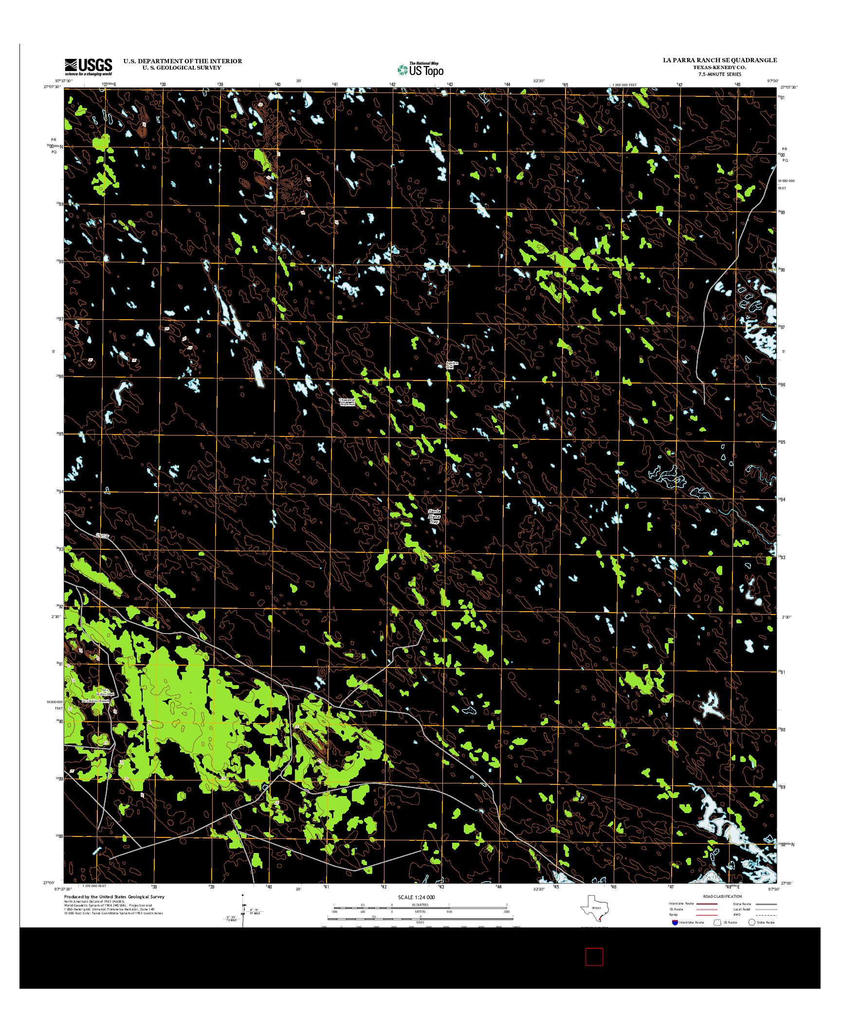 USGS US TOPO 7.5-MINUTE MAP FOR LA PARRA RANCH SE, TX 2013