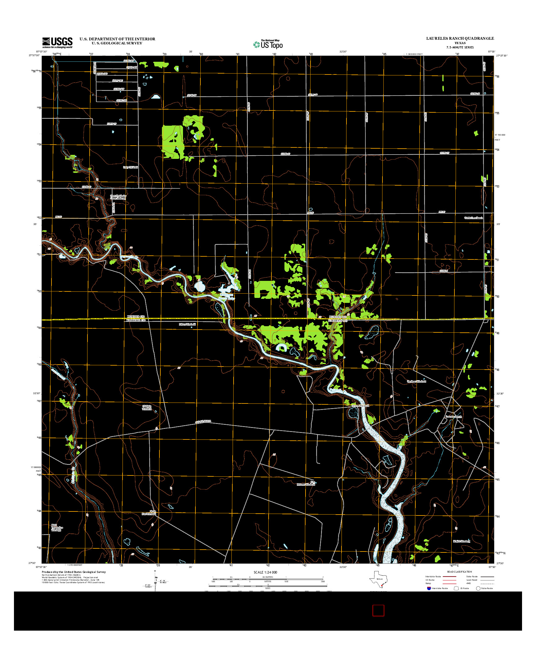 USGS US TOPO 7.5-MINUTE MAP FOR LAURELES RANCH, TX 2013