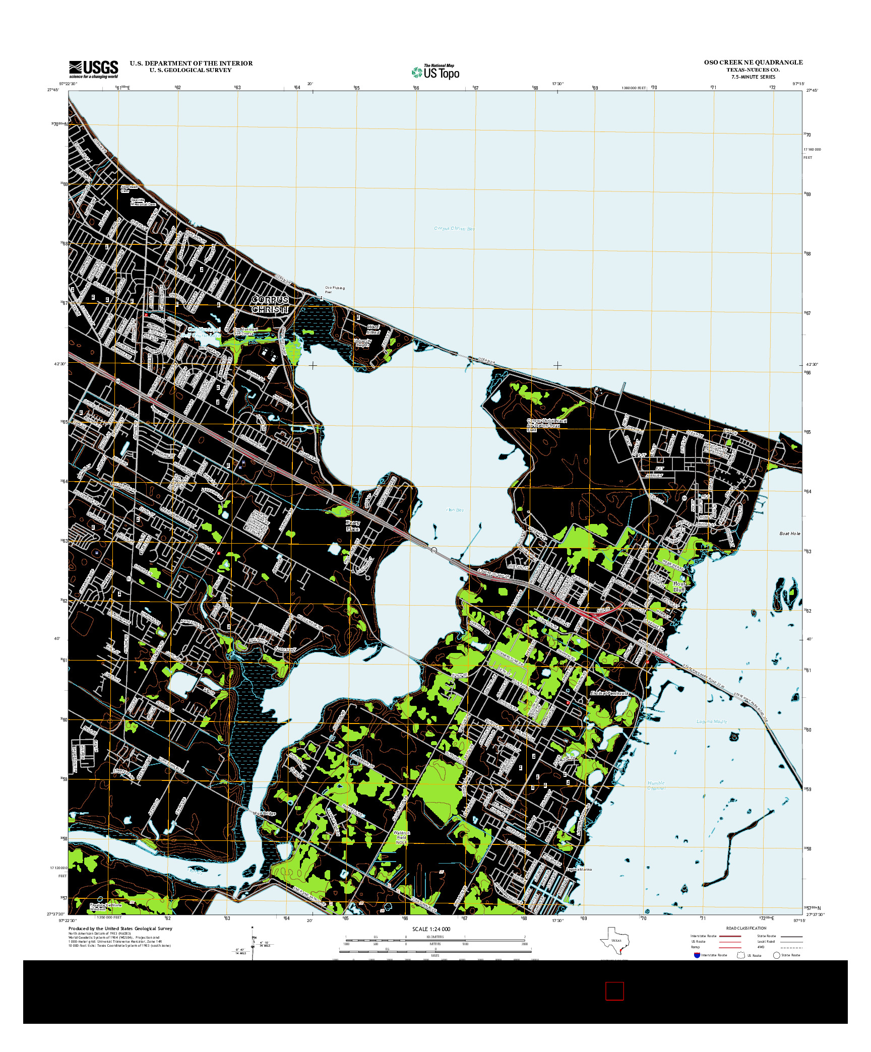 USGS US TOPO 7.5-MINUTE MAP FOR OSO CREEK NE, TX 2013