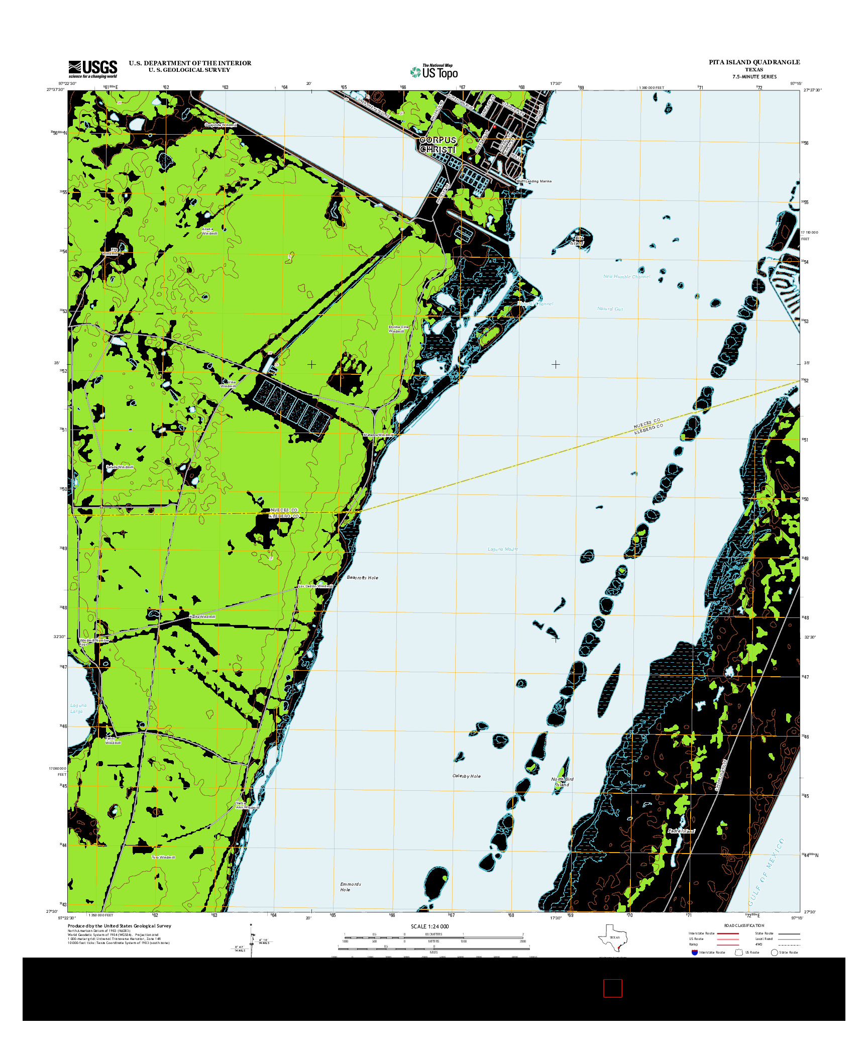 USGS US TOPO 7.5-MINUTE MAP FOR PITA ISLAND, TX 2013