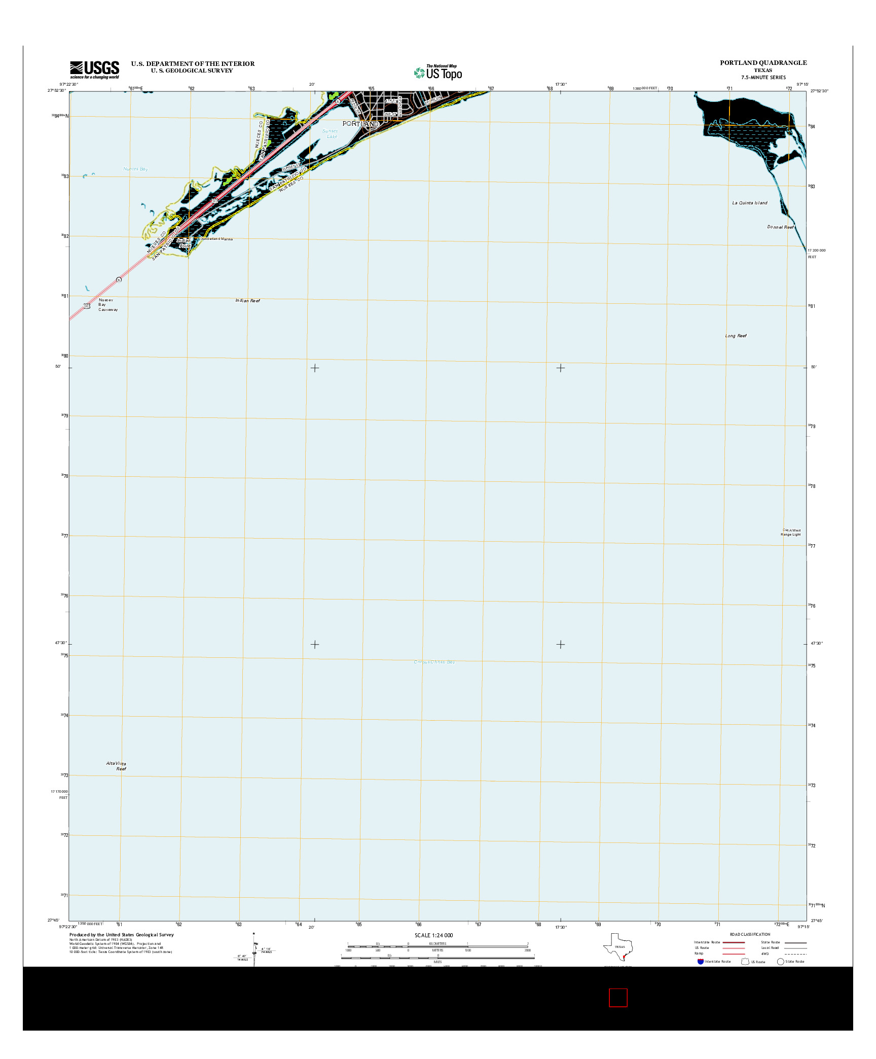 USGS US TOPO 7.5-MINUTE MAP FOR PORTLAND, TX 2013