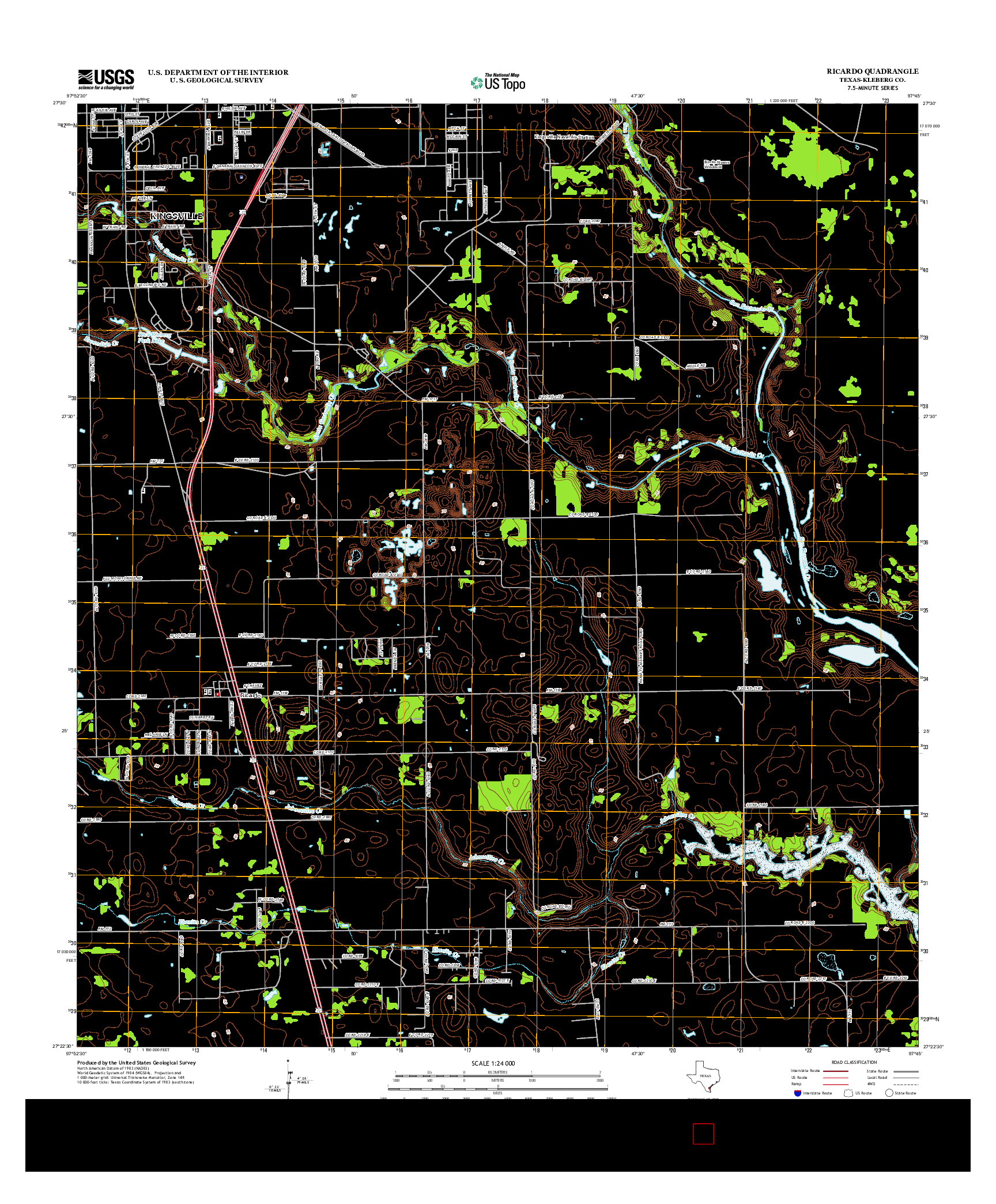 USGS US TOPO 7.5-MINUTE MAP FOR RICARDO, TX 2013