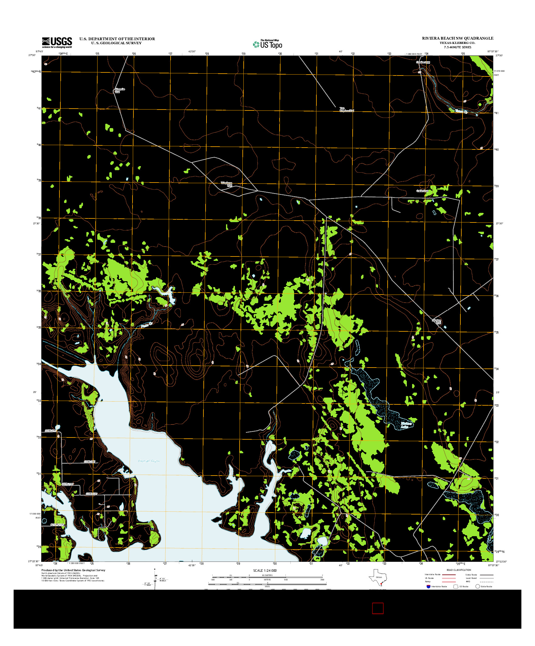 USGS US TOPO 7.5-MINUTE MAP FOR RIVIERA BEACH NW, TX 2013