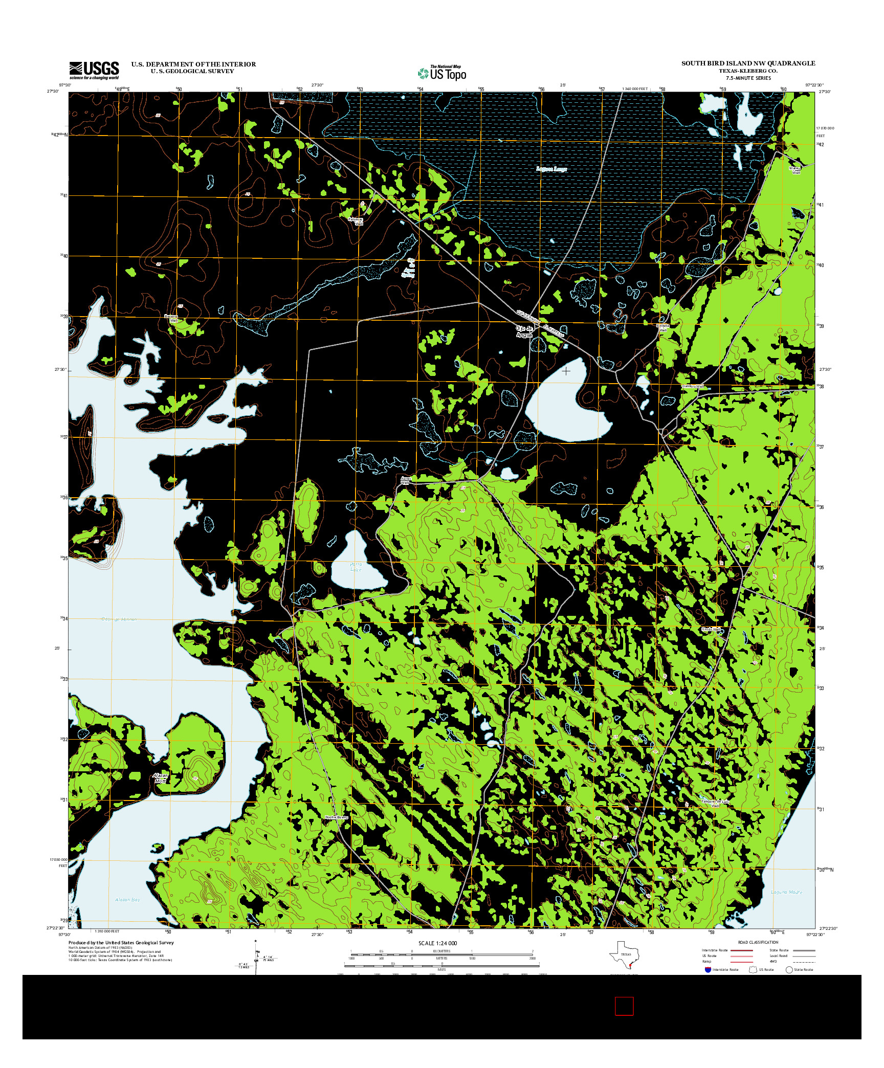 USGS US TOPO 7.5-MINUTE MAP FOR SOUTH BIRD ISLAND NW, TX 2013
