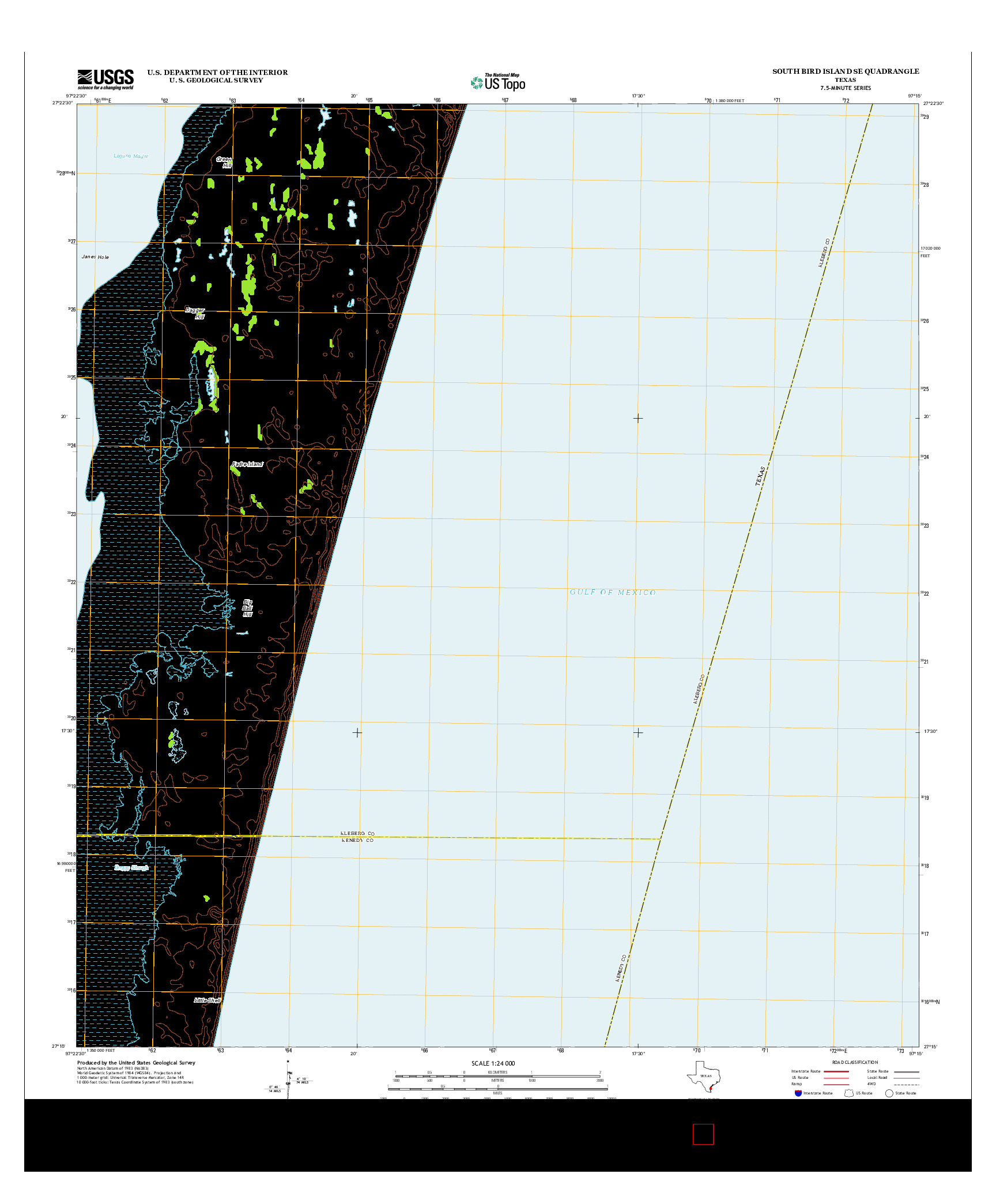 USGS US TOPO 7.5-MINUTE MAP FOR SOUTH BIRD ISLAND SE, TX 2013