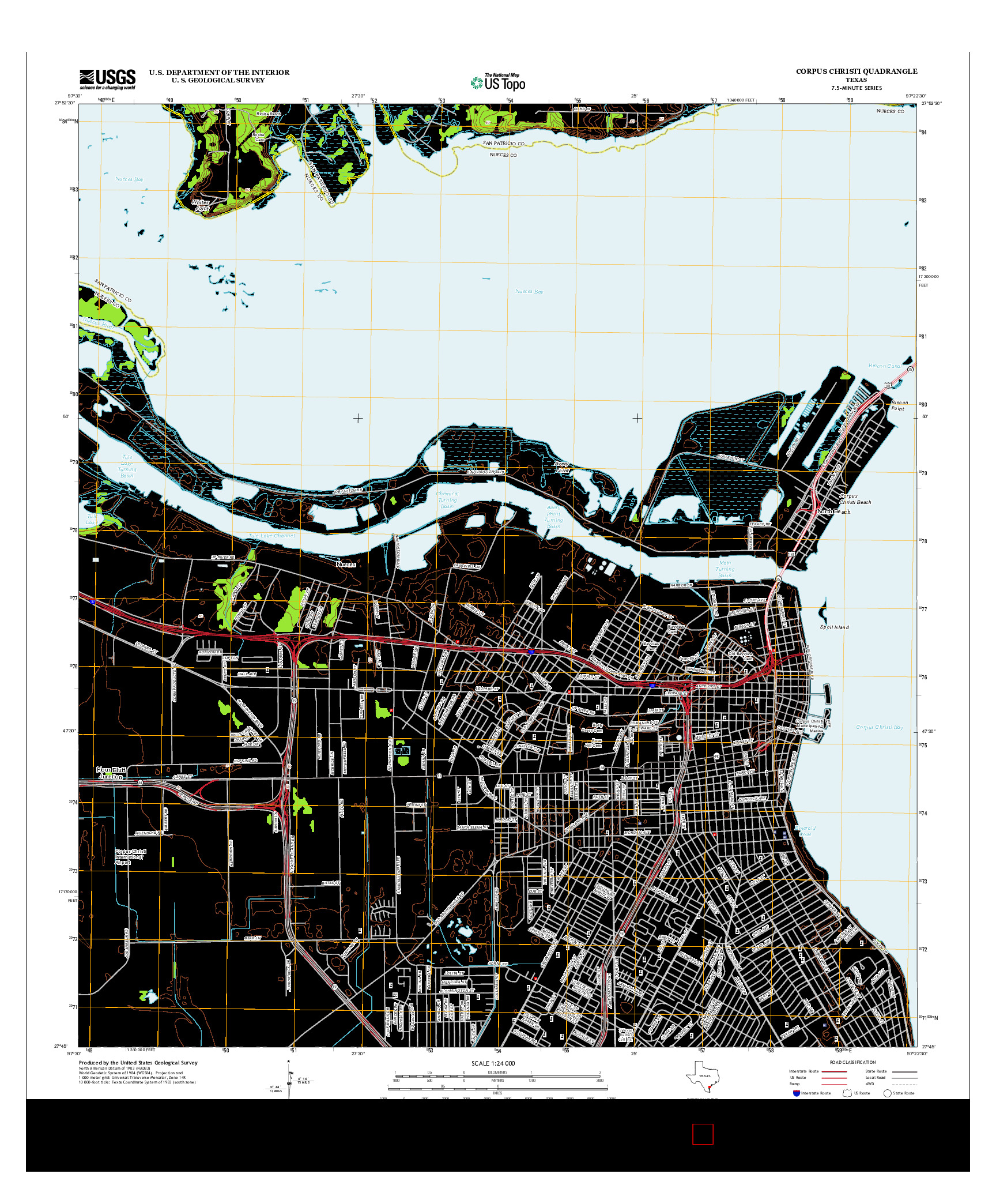 USGS US TOPO 7.5-MINUTE MAP FOR CORPUS CHRISTI, TX 2013