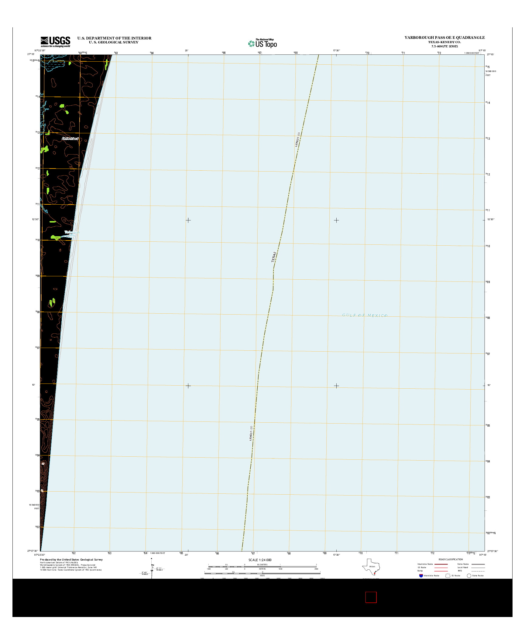 USGS US TOPO 7.5-MINUTE MAP FOR YARBOROUGH PASS OE E, TX 2013