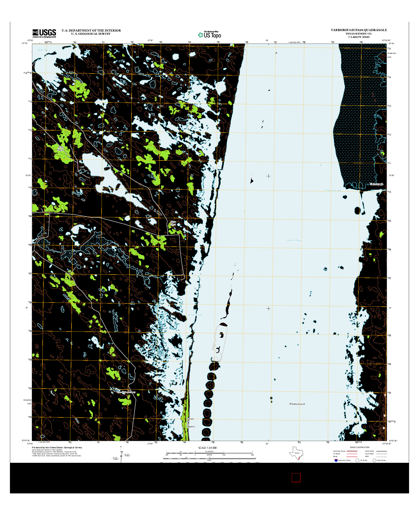 USGS US TOPO 7.5-MINUTE MAP FOR YARBOROUGH PASS, TX 2013