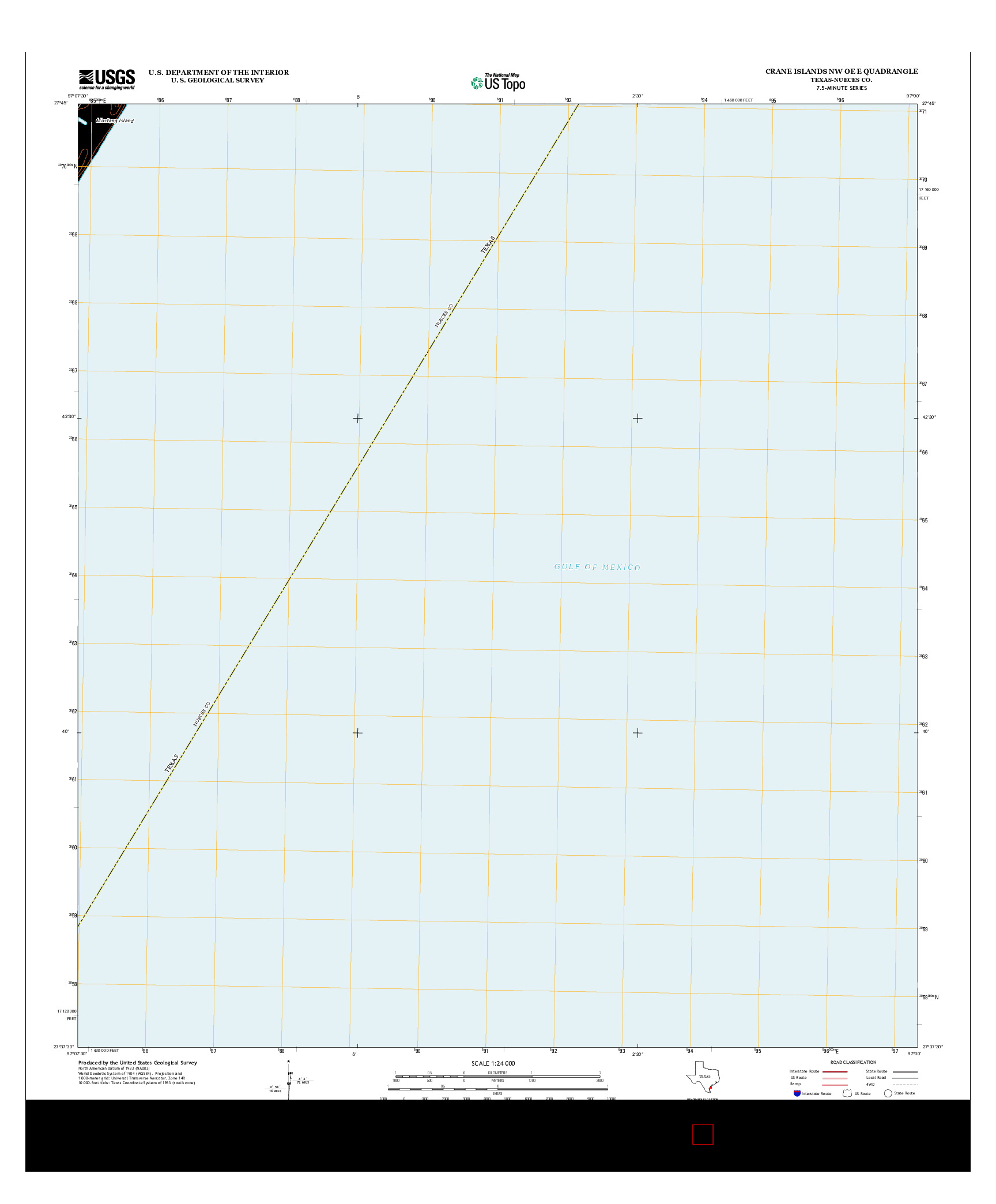 USGS US TOPO 7.5-MINUTE MAP FOR CRANE ISLANDS NW OE E, TX 2013