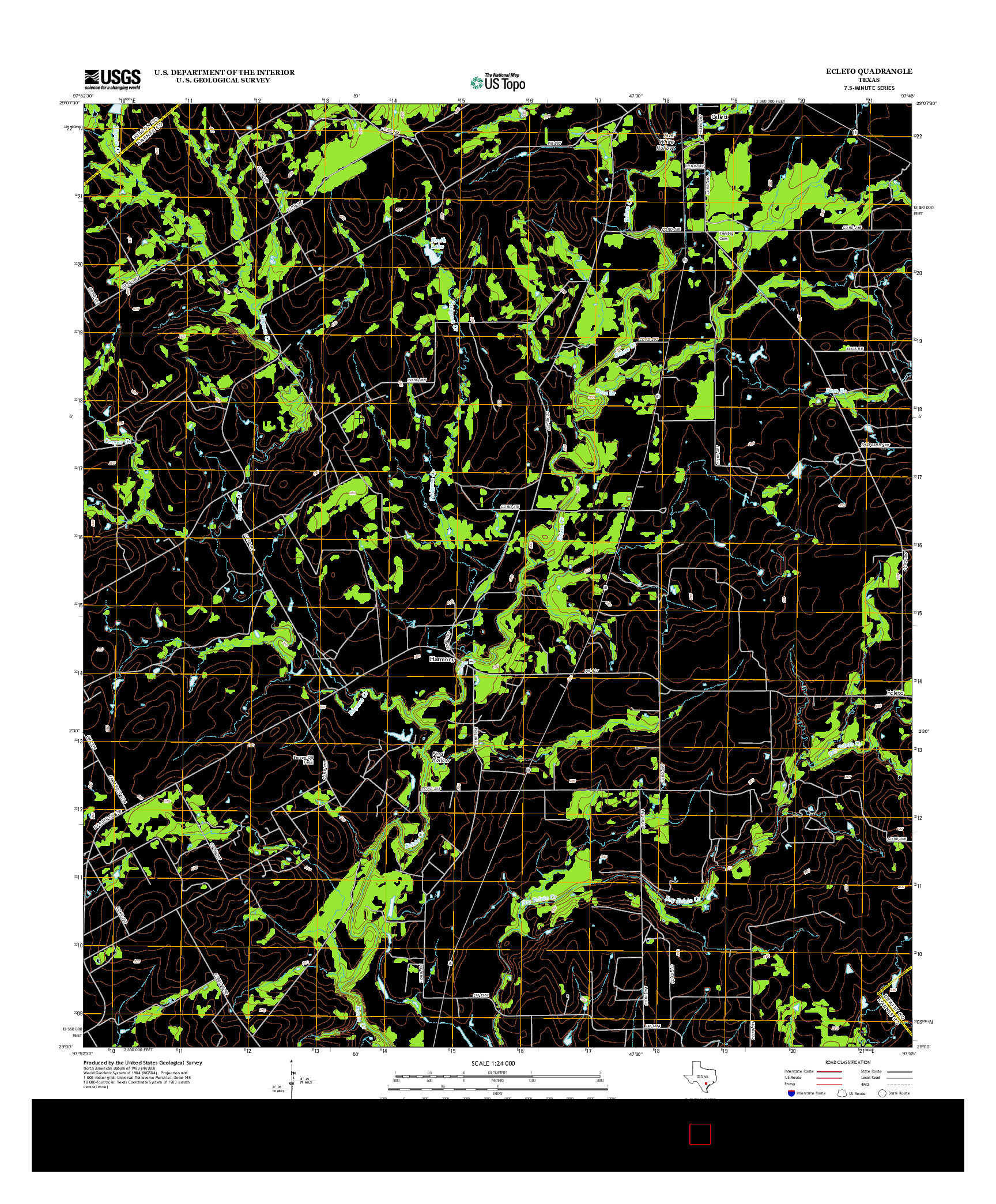 USGS US TOPO 7.5-MINUTE MAP FOR ECLETO, TX 2013