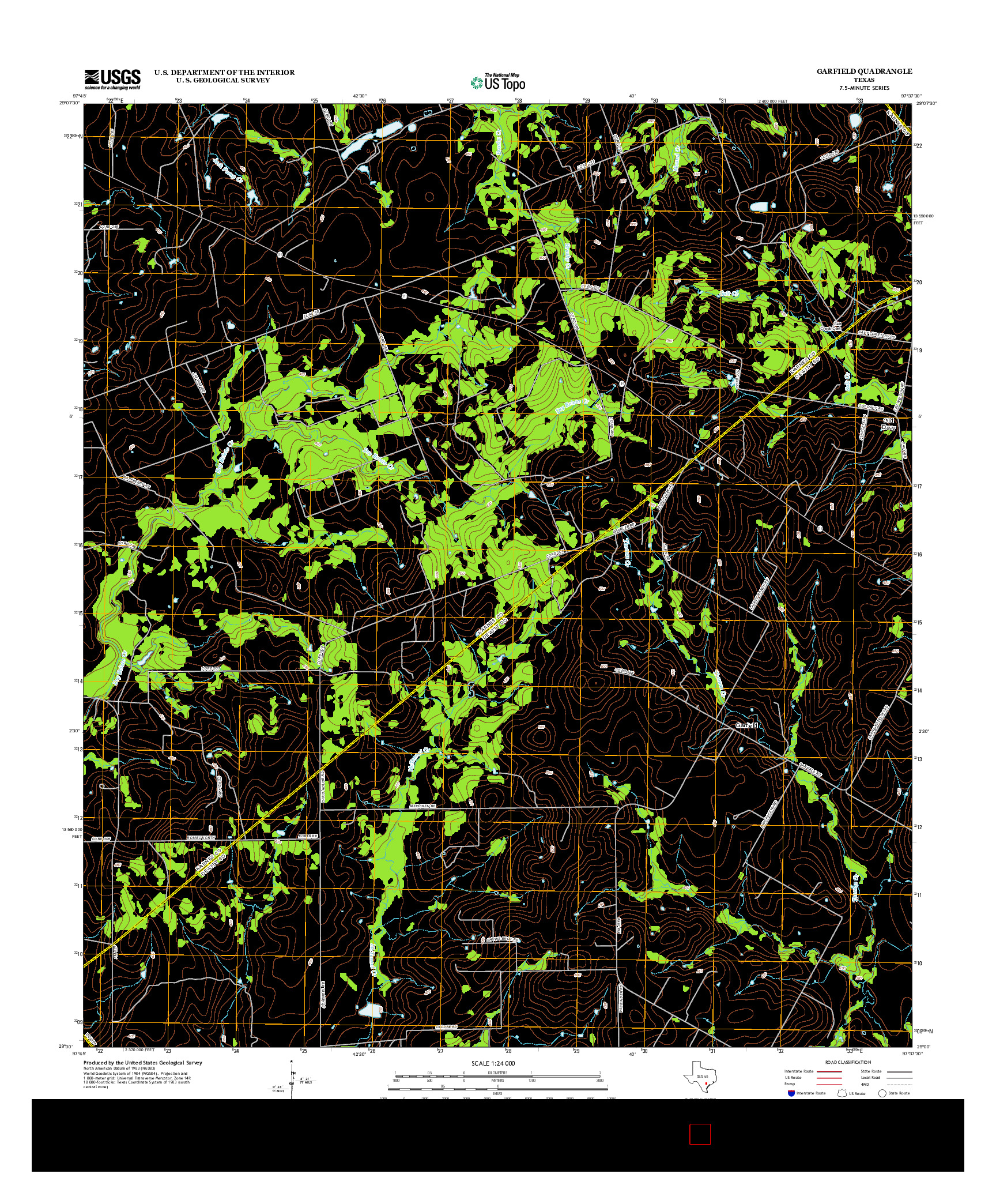 USGS US TOPO 7.5-MINUTE MAP FOR GARFIELD, TX 2013