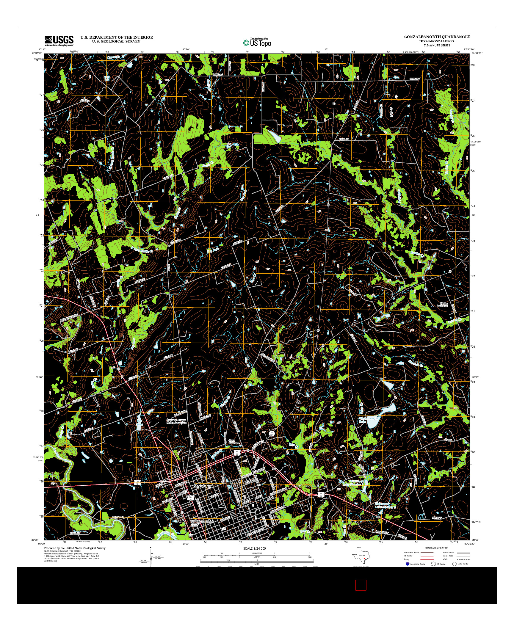 USGS US TOPO 7.5-MINUTE MAP FOR GONZALES NORTH, TX 2013