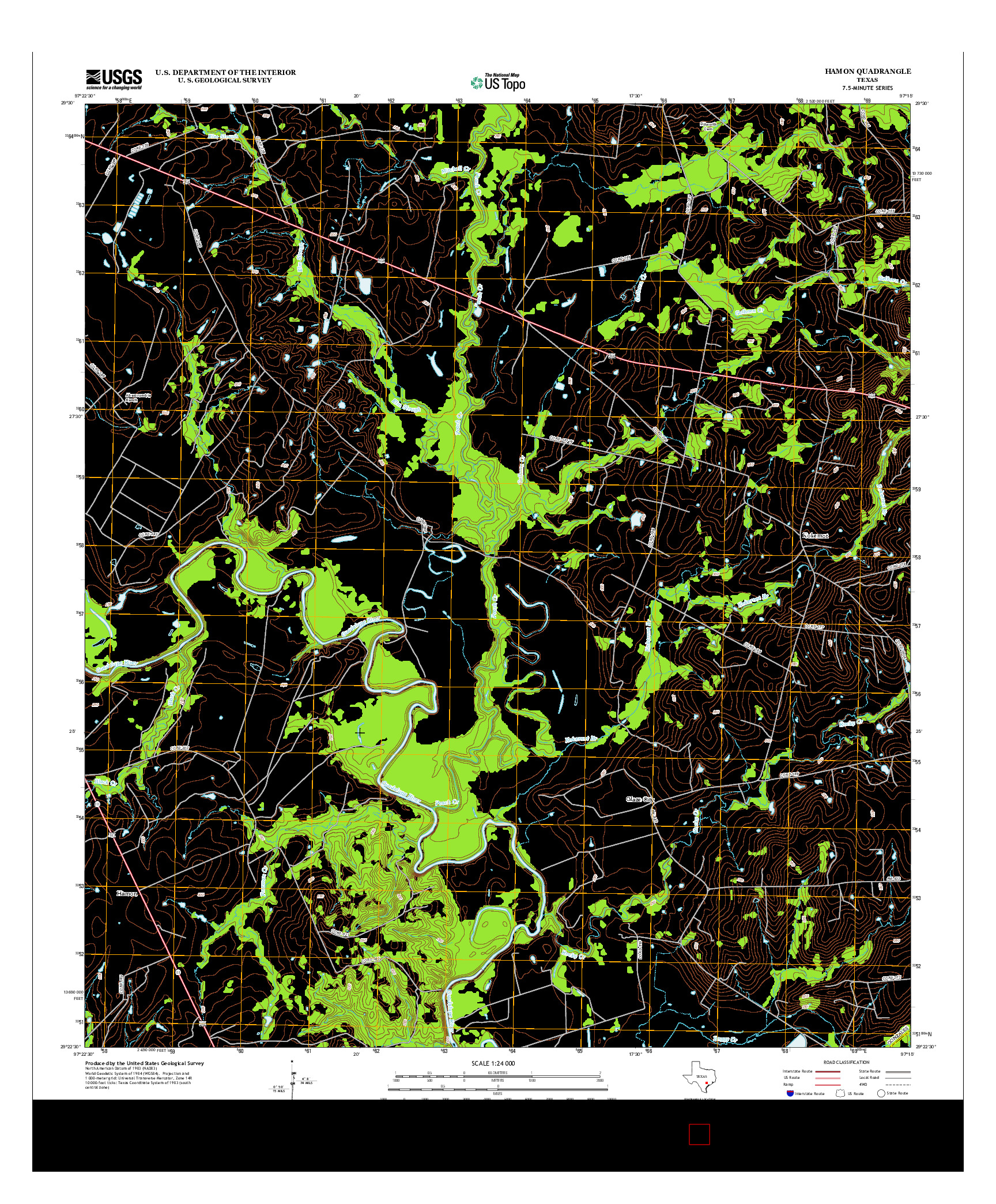 USGS US TOPO 7.5-MINUTE MAP FOR HAMON, TX 2013